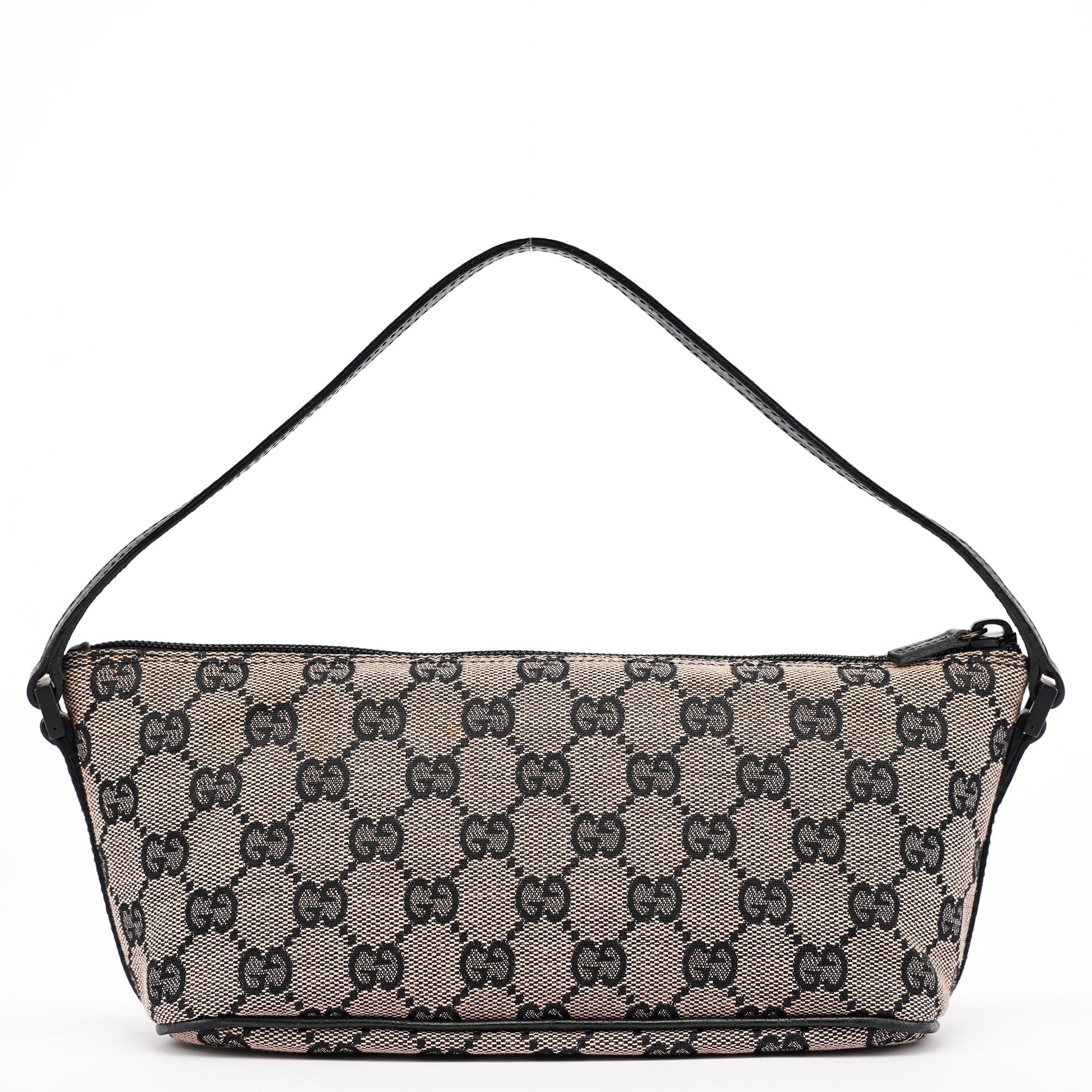 07198 Beige Matte Black GG Boat Pochette