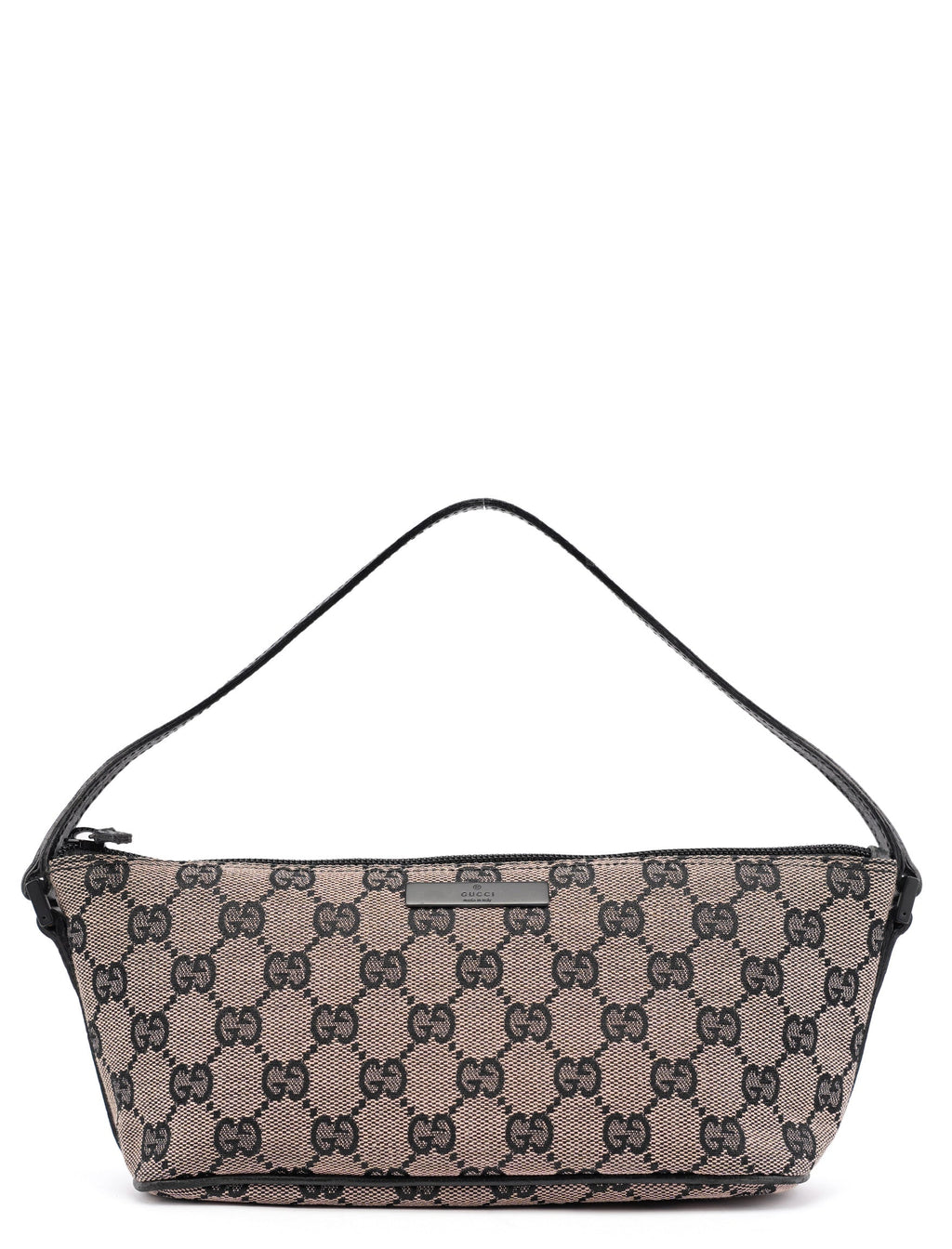 07198 Beige Matte Black GG Boat Pochette