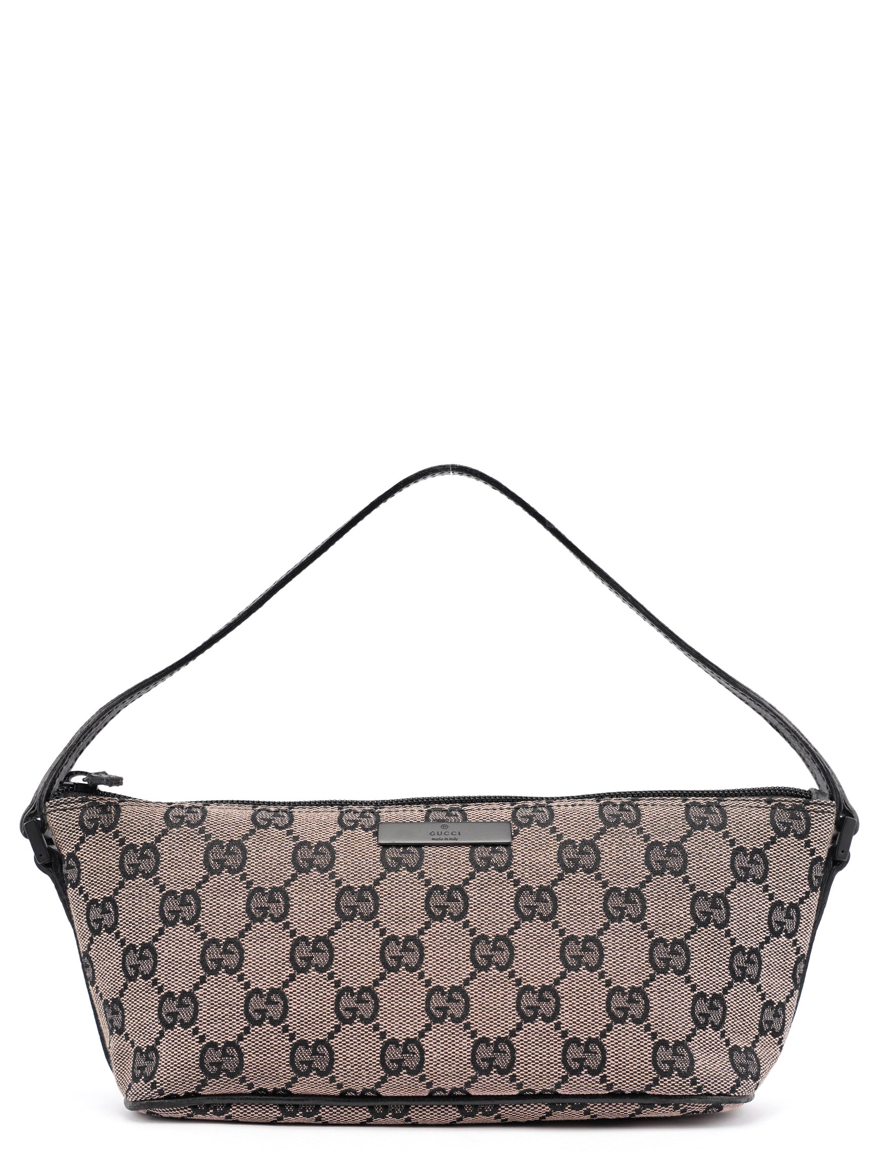 07198 Beige Matte Black GG Boat Pochette