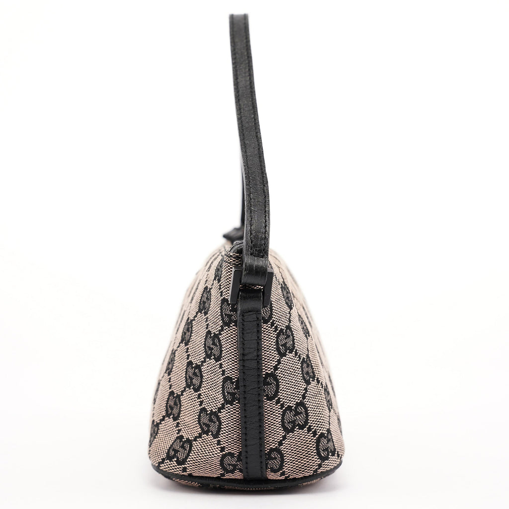 07198 Beige Matte Black GG Boat Pochette