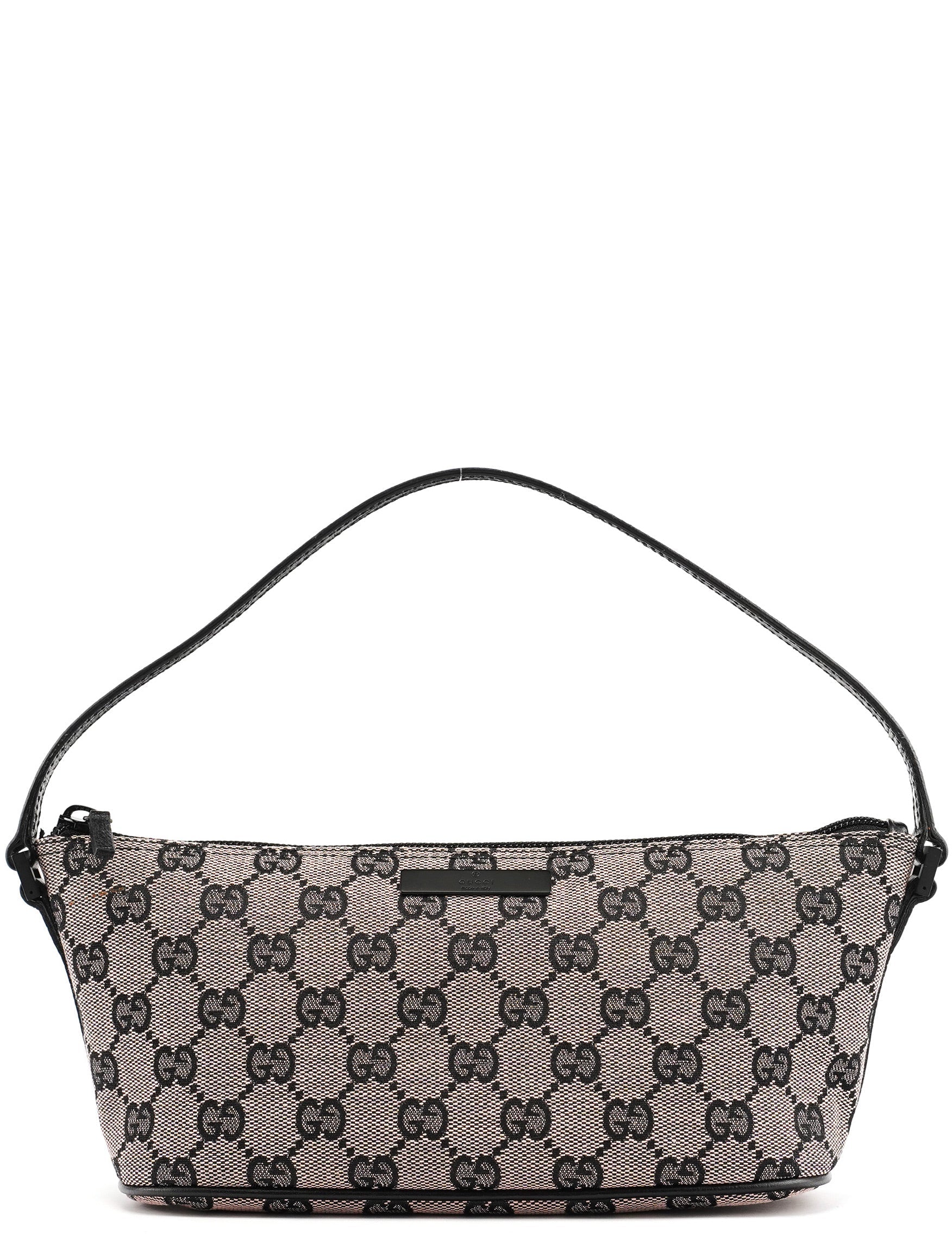 07198 Beige Matte Black GG Boat Pochette