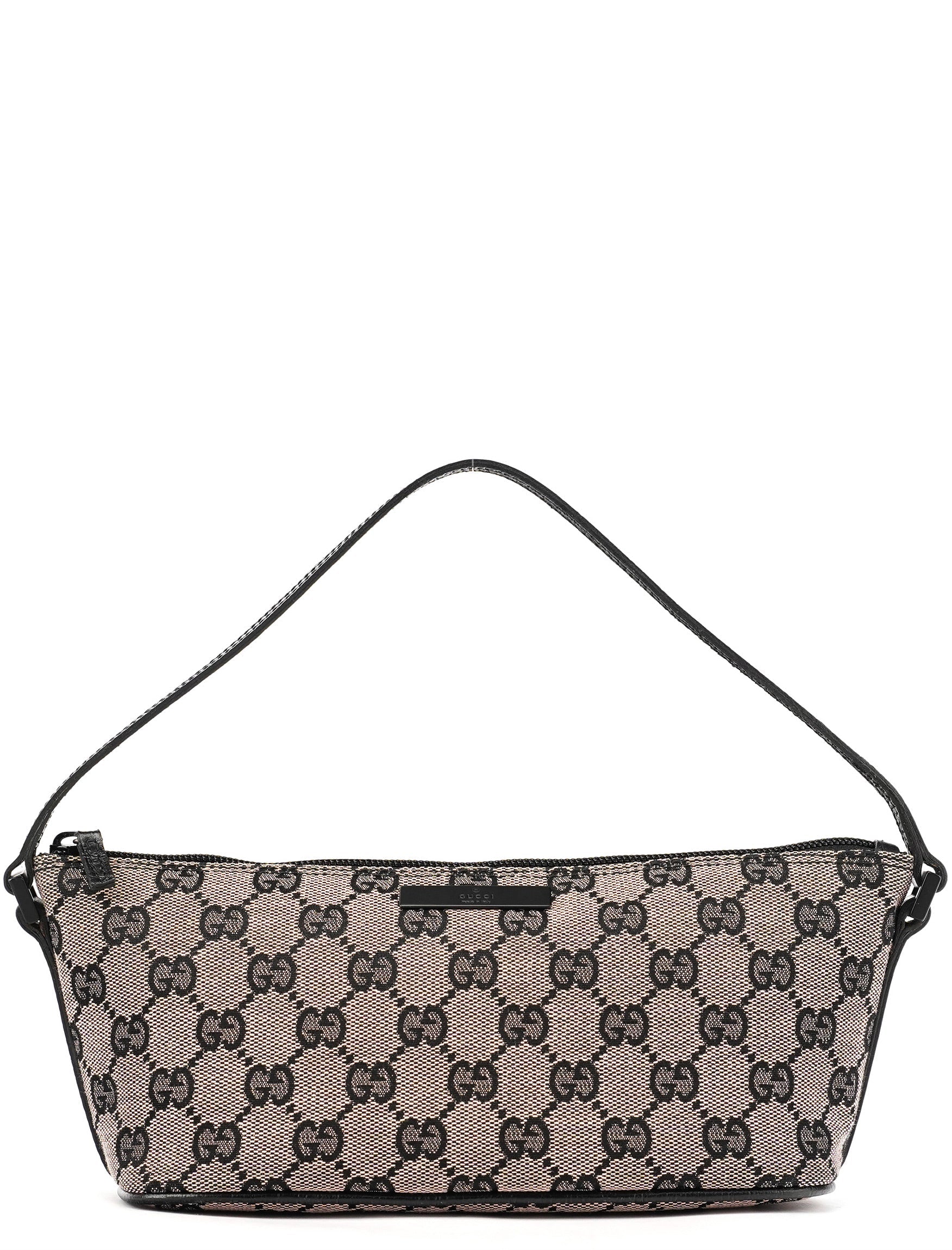 07198 Beige Matte Black GG Boat Pochette