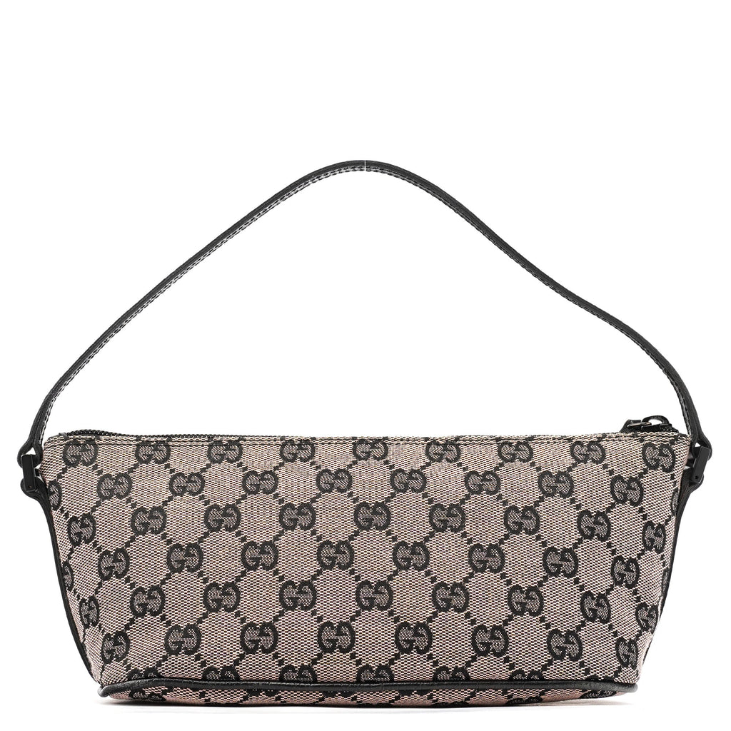 07198 Beige Matte Black GG Boat Pochette