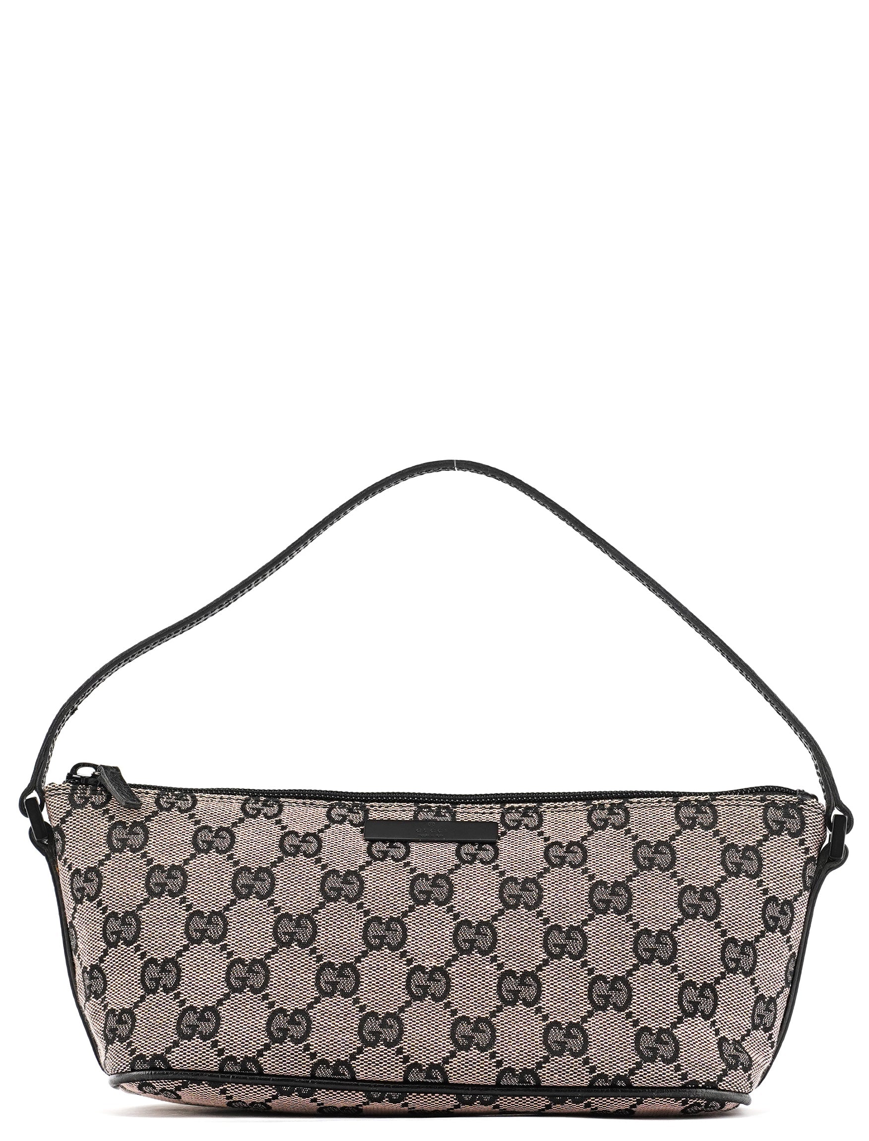 07198 Beige Matte Black GG Boat Pochette