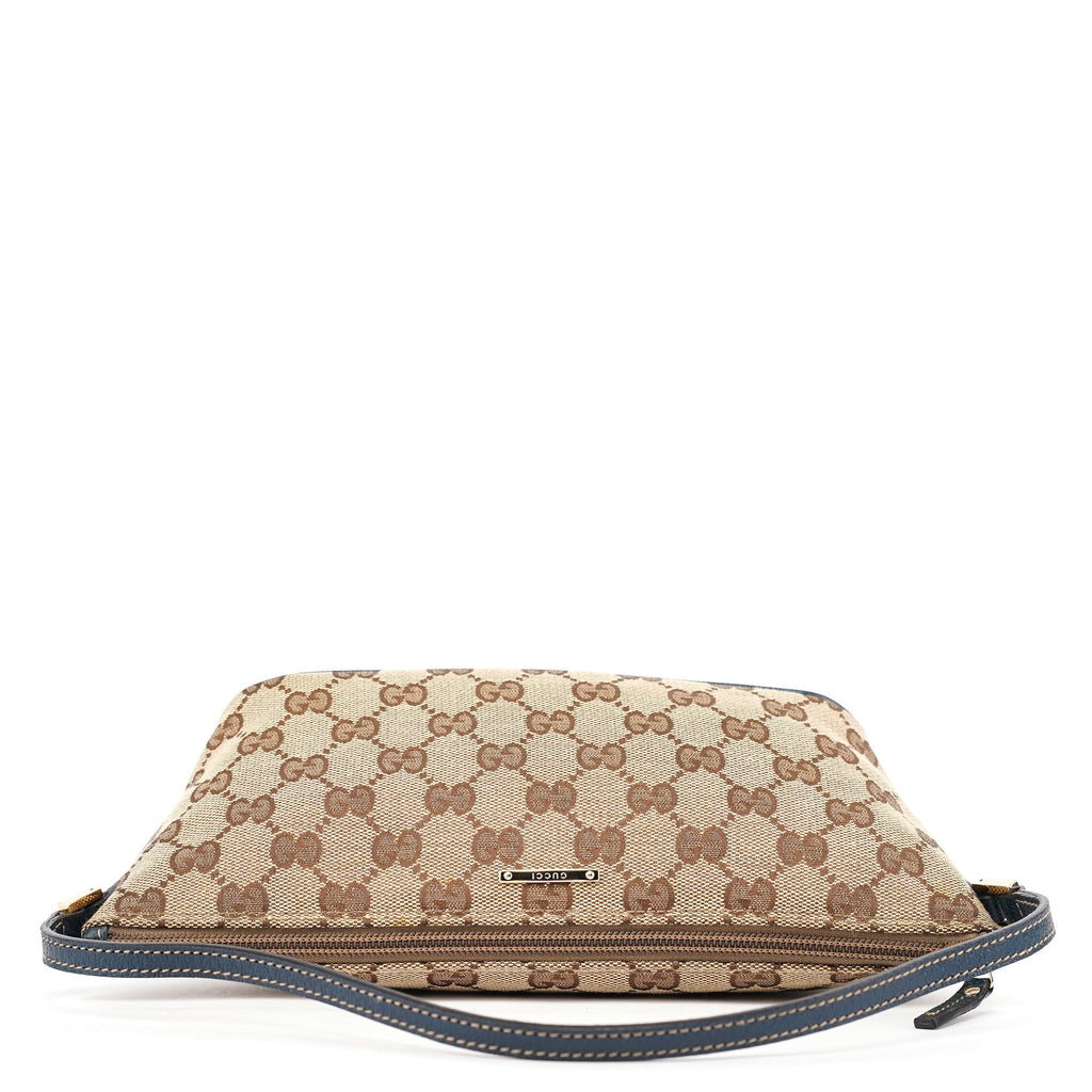 07198 Beige Navy GG Boat Pochette
