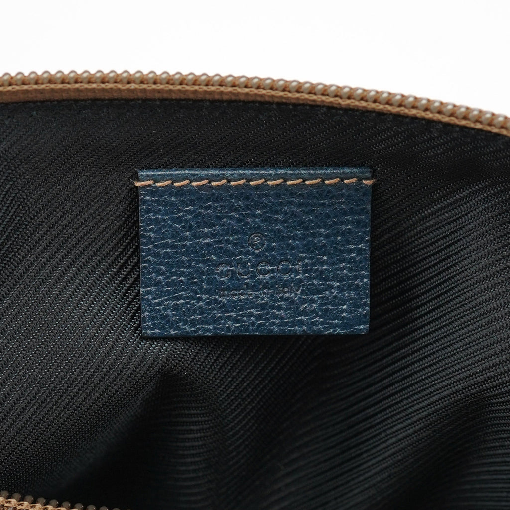 07198 Beige Navy GG Boat Pochette
