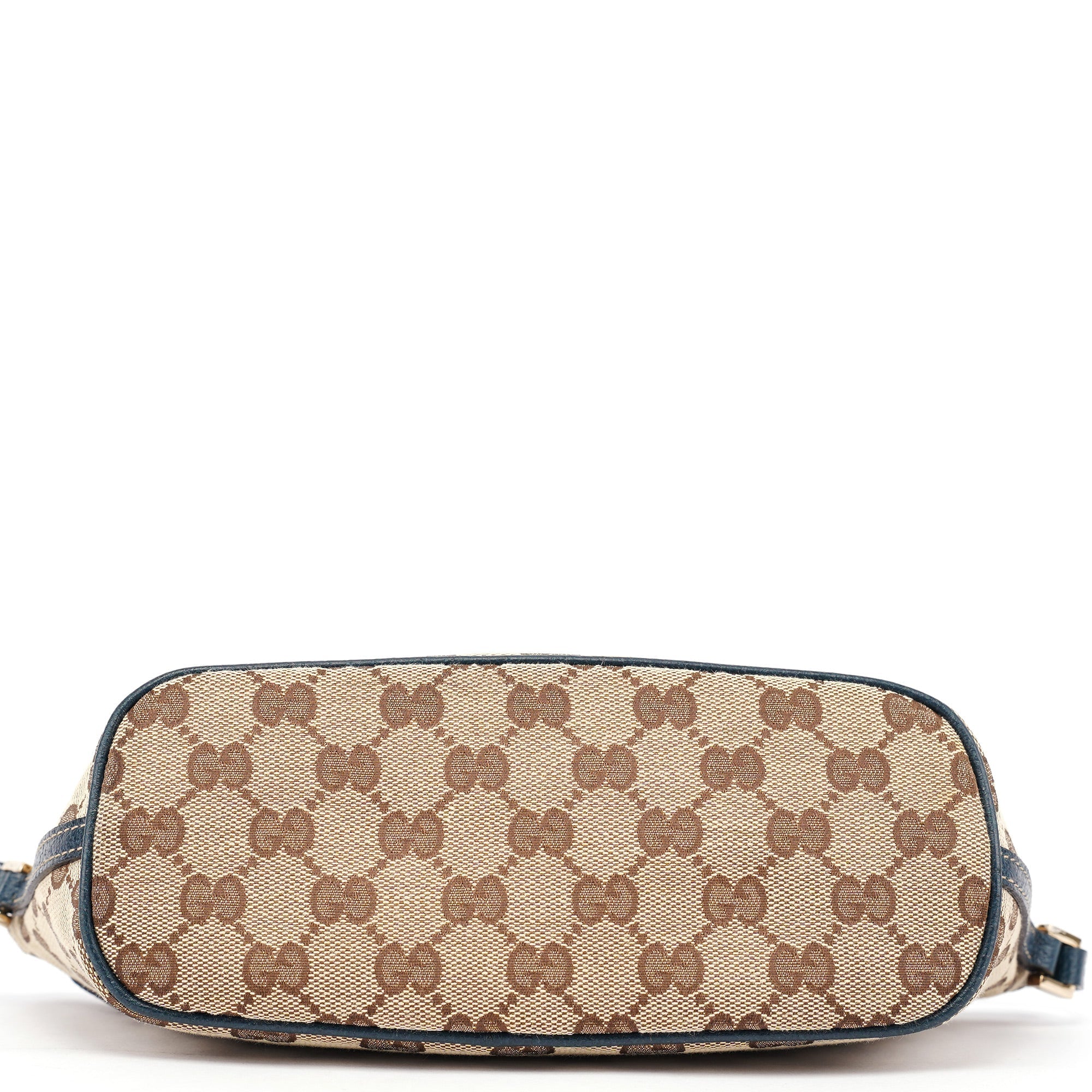 07198 Beige Navy GG Boat Pochette
