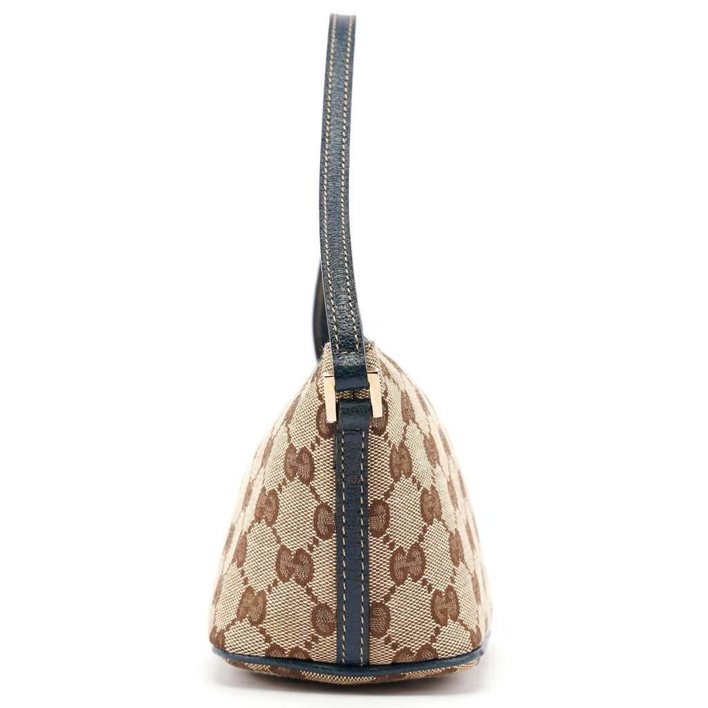 07198 Beige Navy GG Boat Pochette