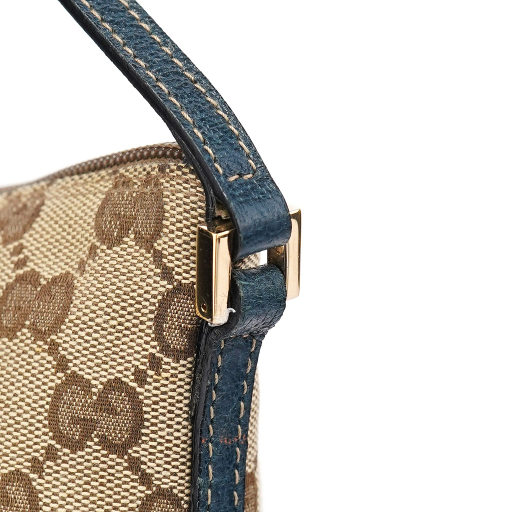 07198 Beige Navy GG Boat Pochette