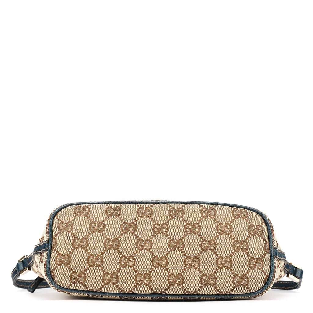 07198 Beige Navy GG Boat Pochette