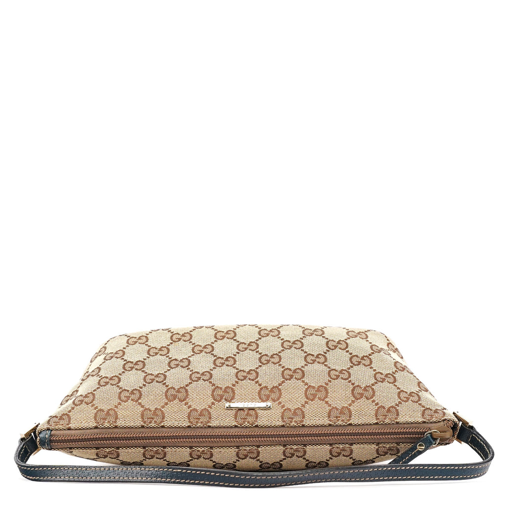 07198 Beige Navy GG Boat Pochette