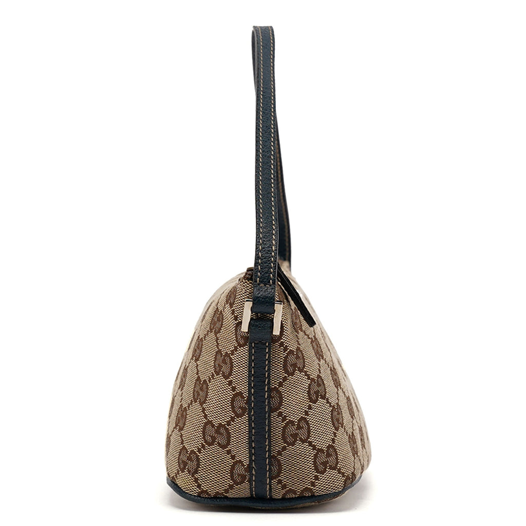07198 Beige Navy GG Boat Pochette