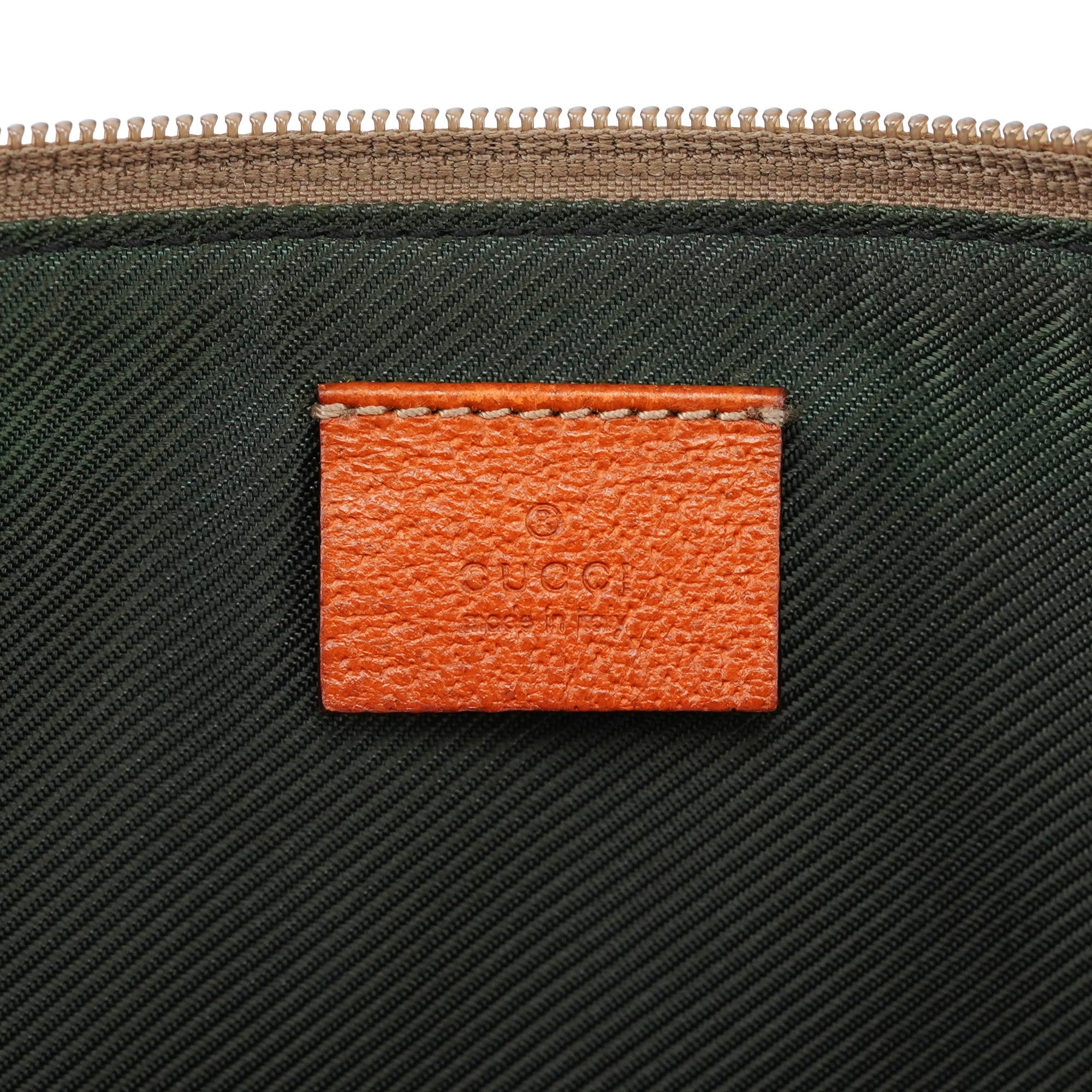 07198 Beige Orange GG Boat Pochette