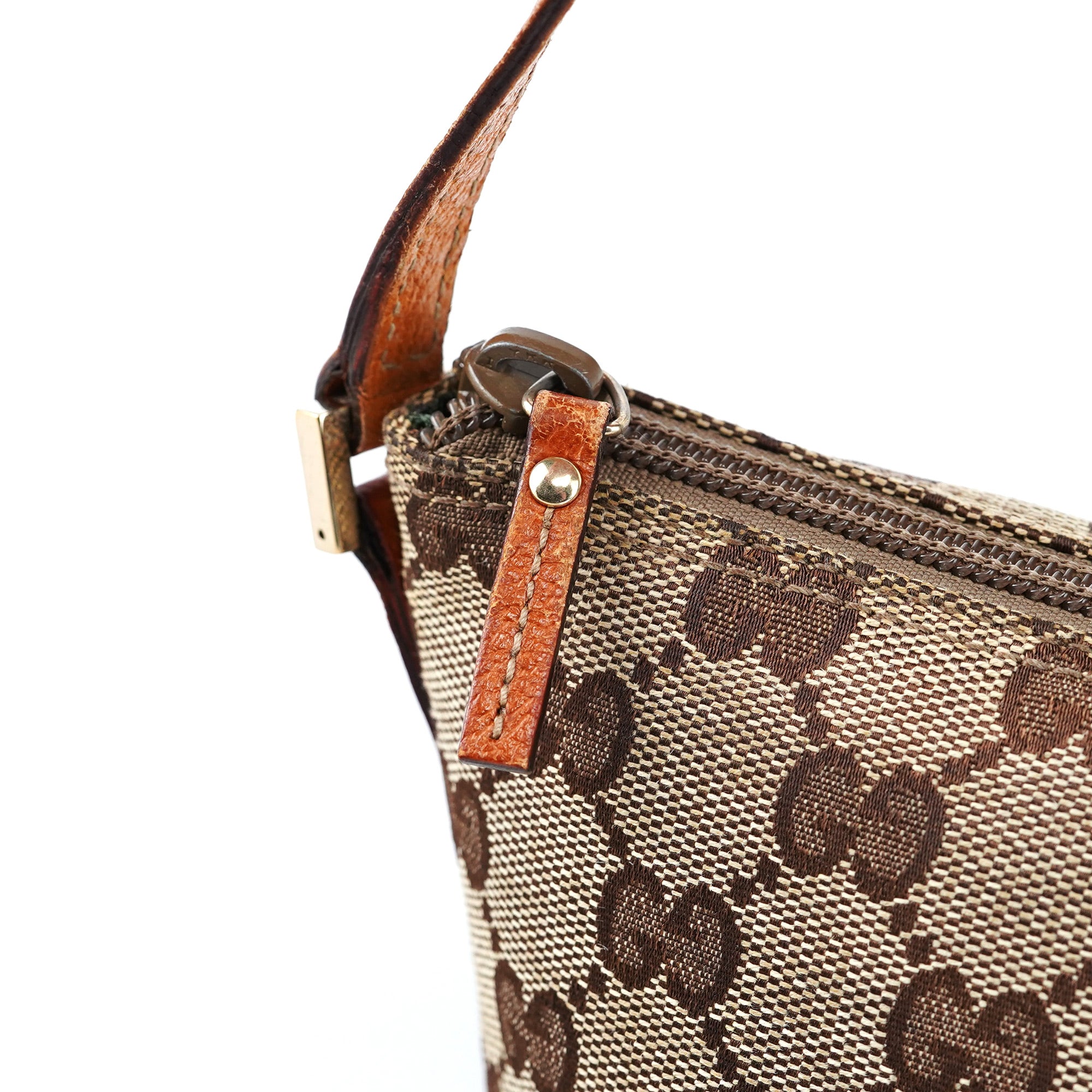 07198 Beige Orange GG Boat Pochette