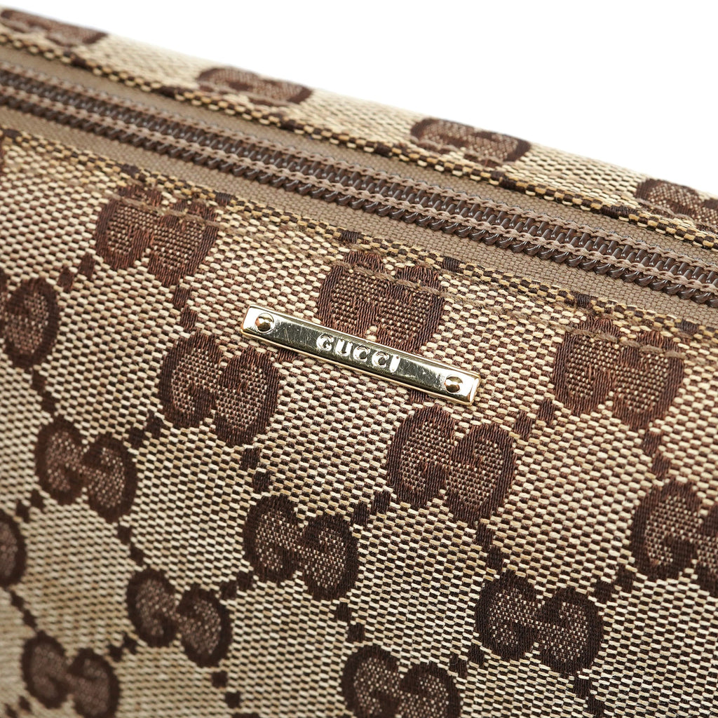 07198 Beige Orange GG Boat Pochette