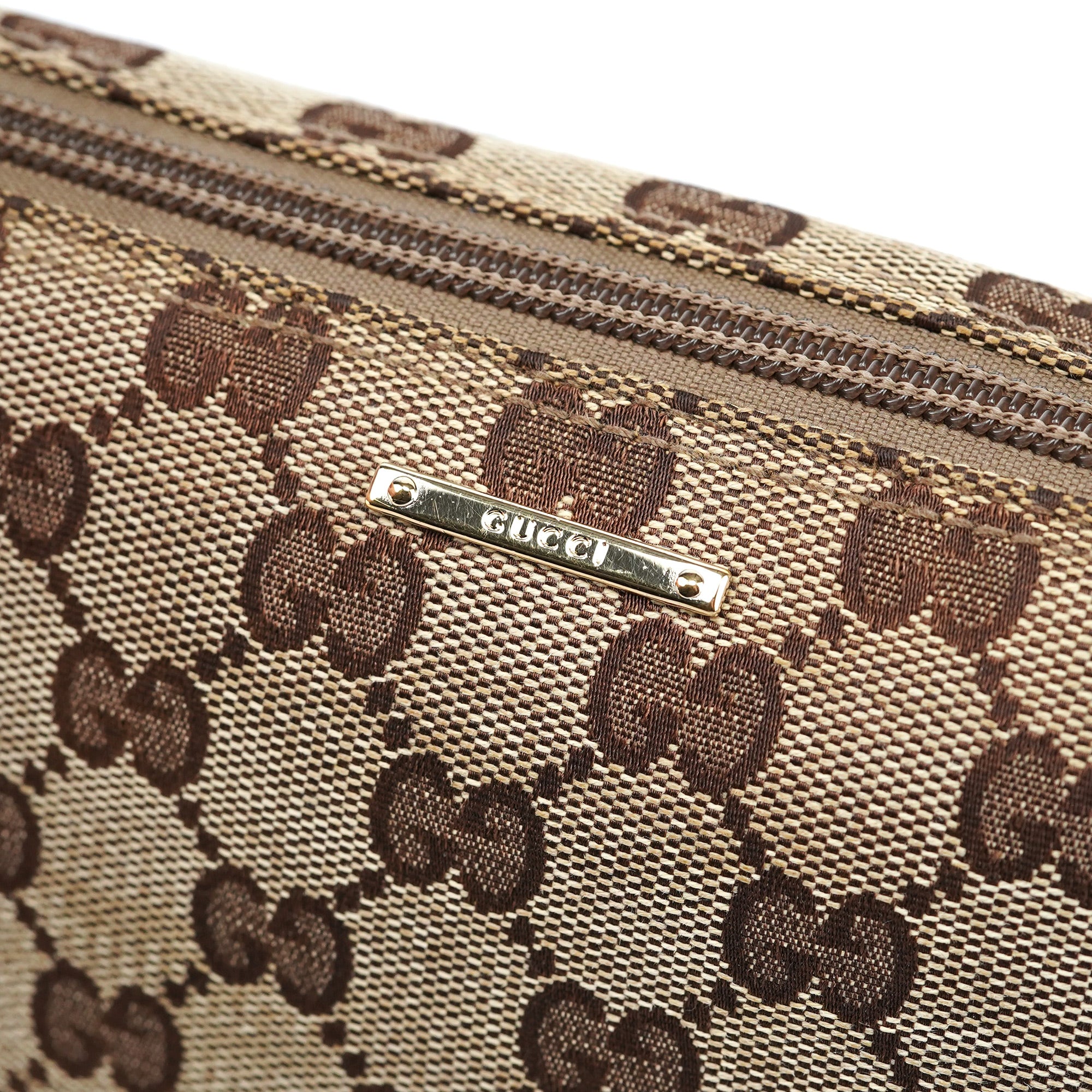 07198 Beige Orange GG Boat Pochette