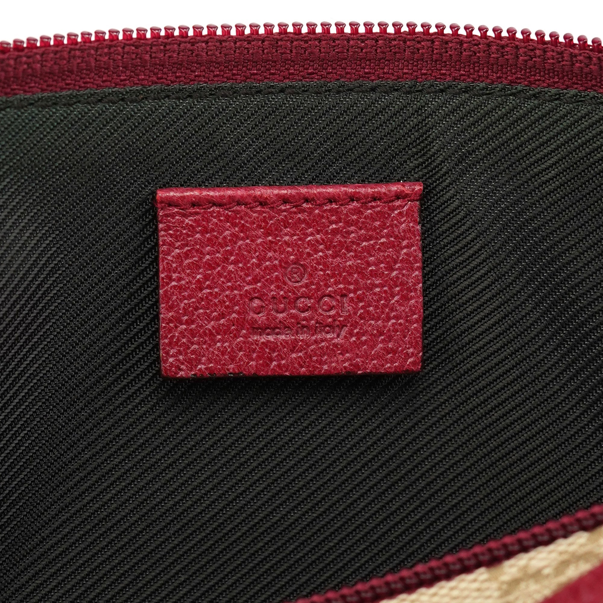 07198 Beige Red GG Boat Pochette