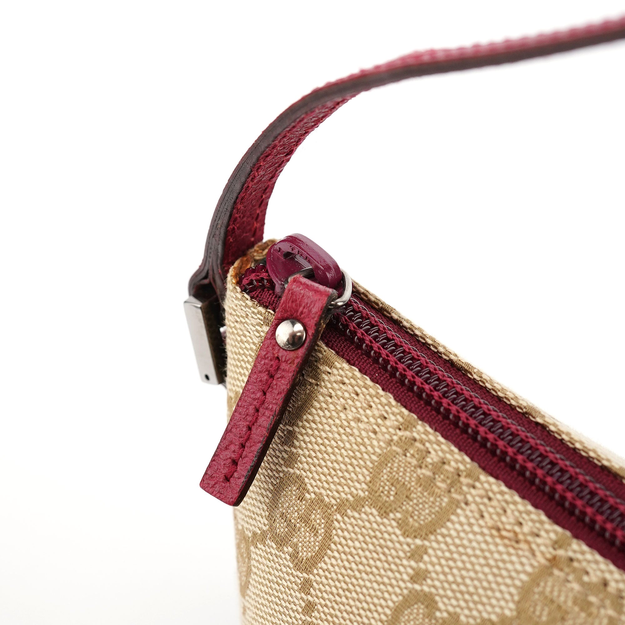 07198 Beige Red GG Boat Pochette