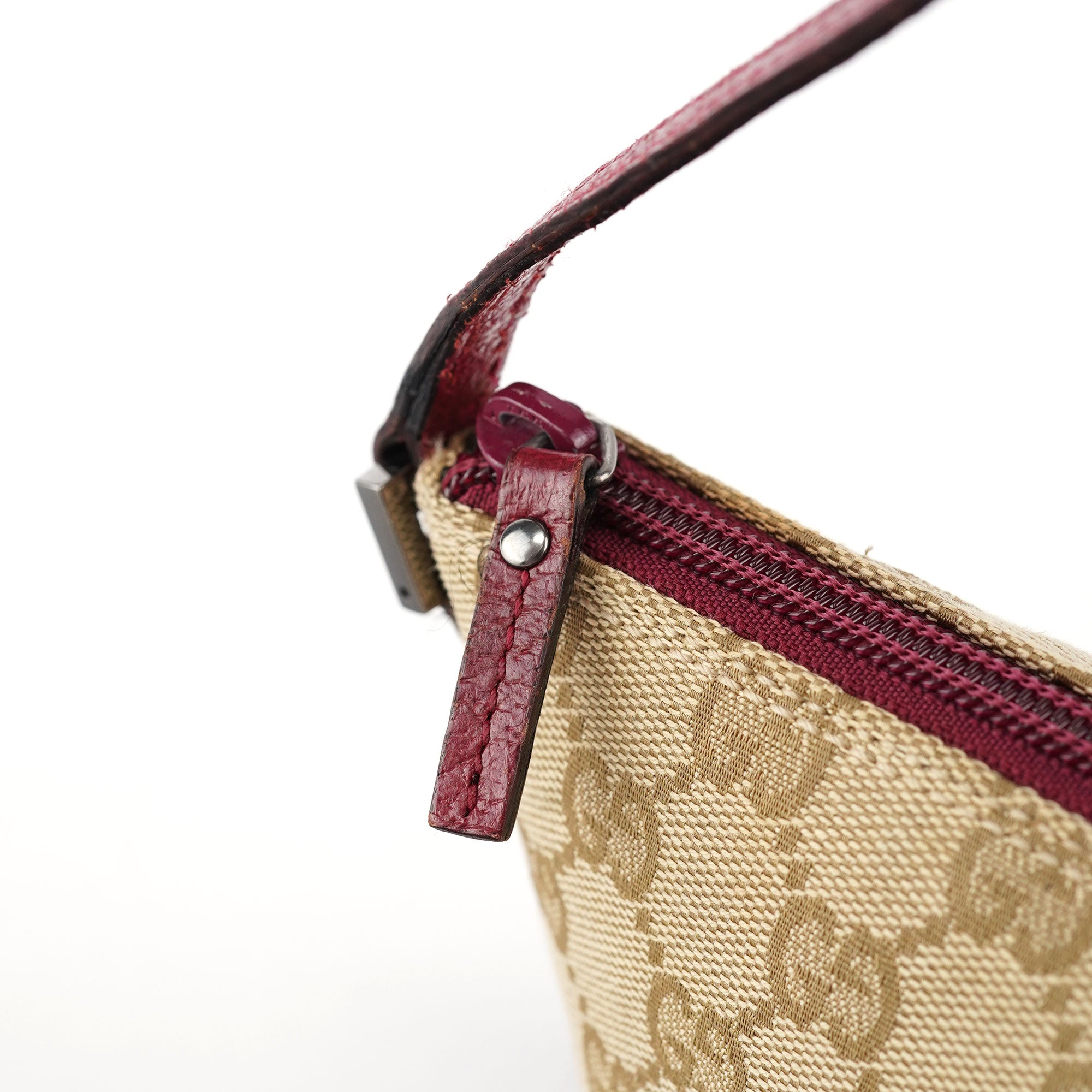 07198 Beige Red GG Boat Pochette