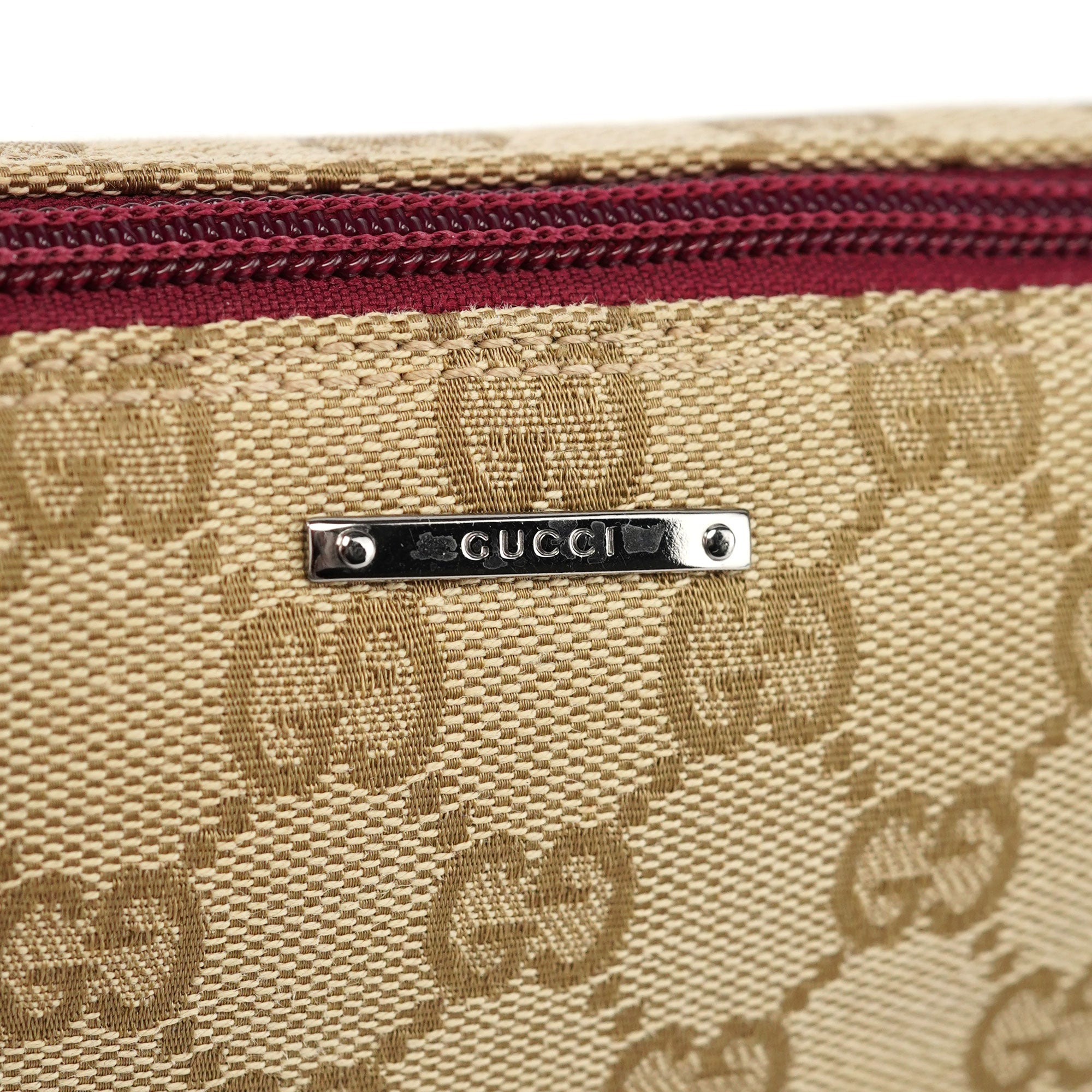 07198 Beige Red GG Boat Pochette