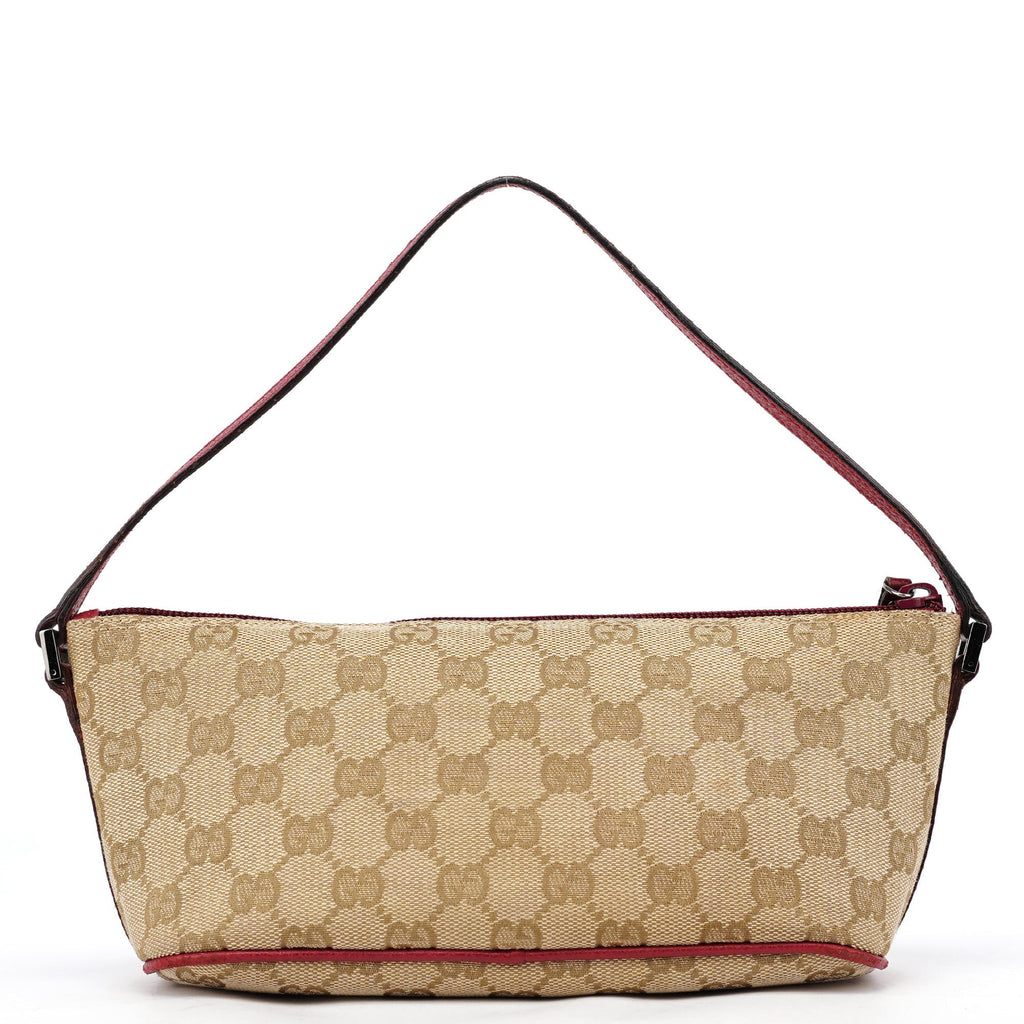 07198 Beige Red GG Boat Pochette