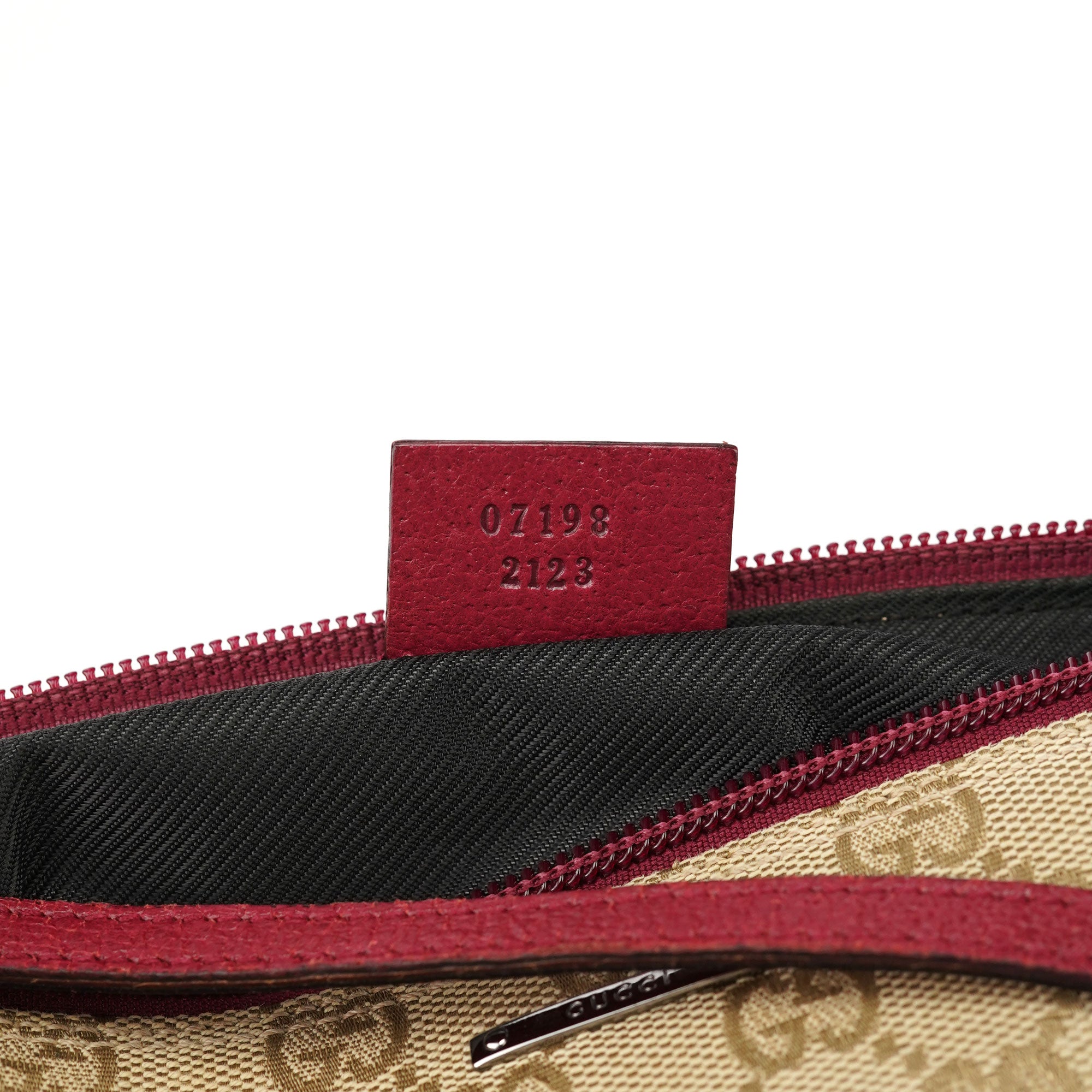 07198 Beige Red GG Boat Pochette