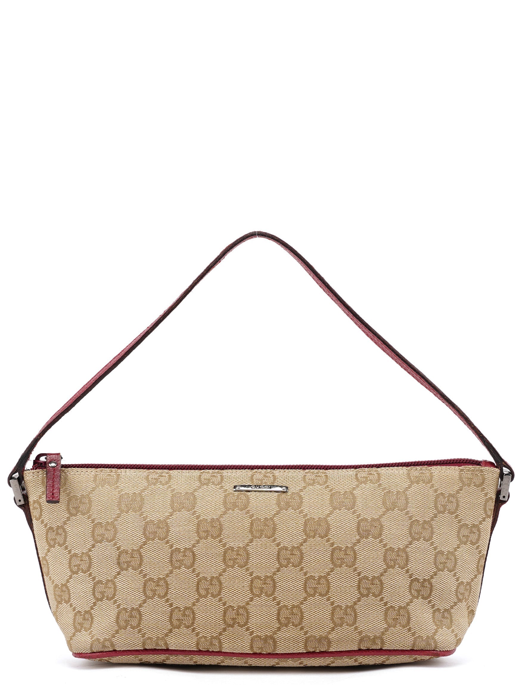 07198 Beige Red GG Boat Pochette