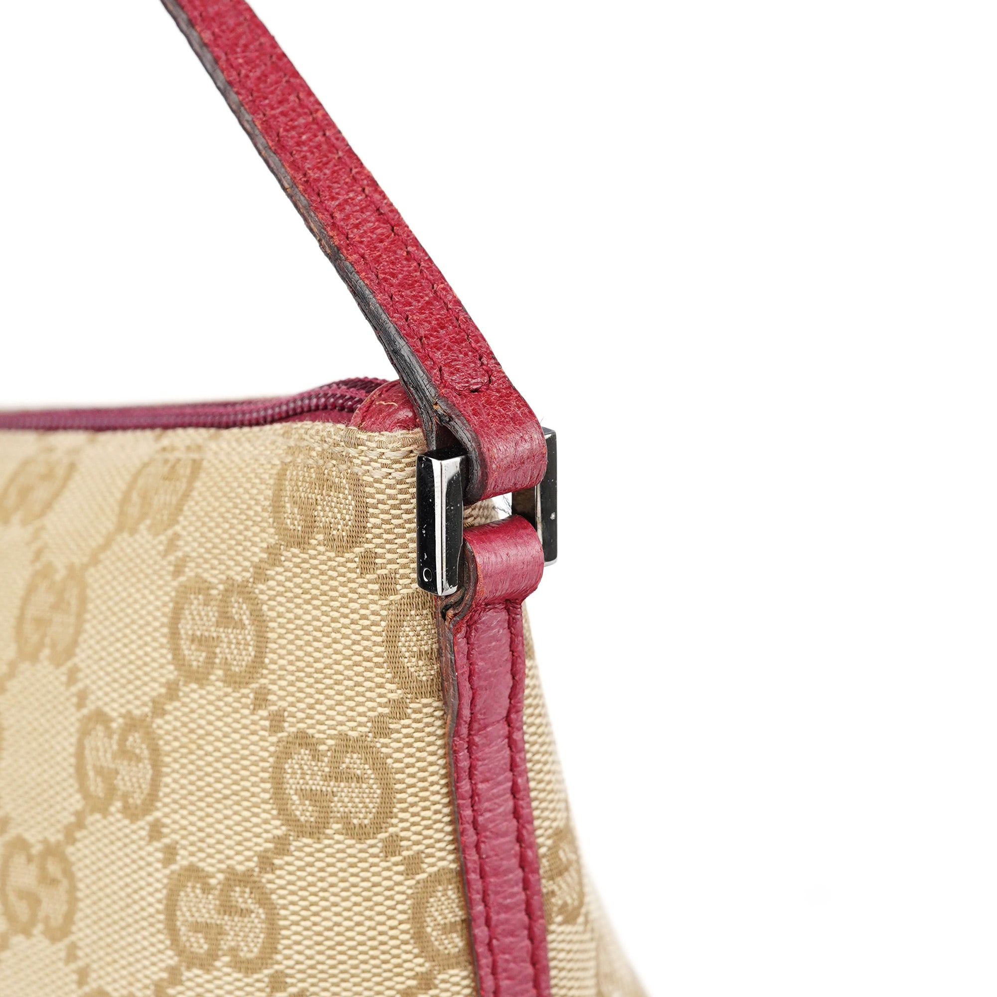 07198 Beige Red GG Boat Pochette