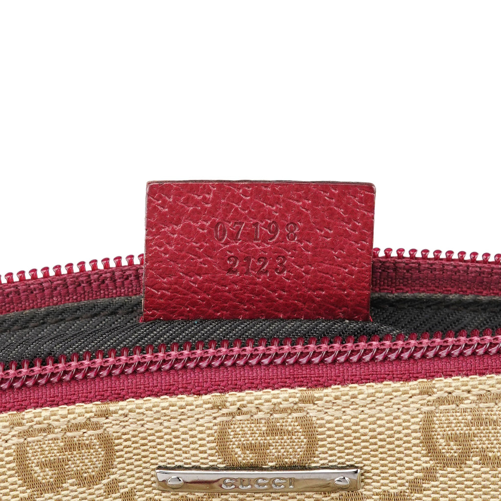 07198 Beige Red GG Boat Pochette