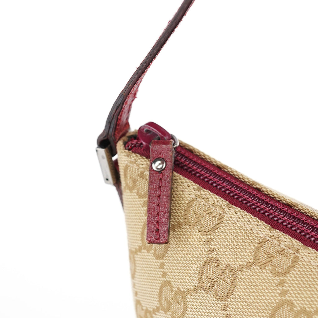 07198 Beige Red GG Boat Pochette