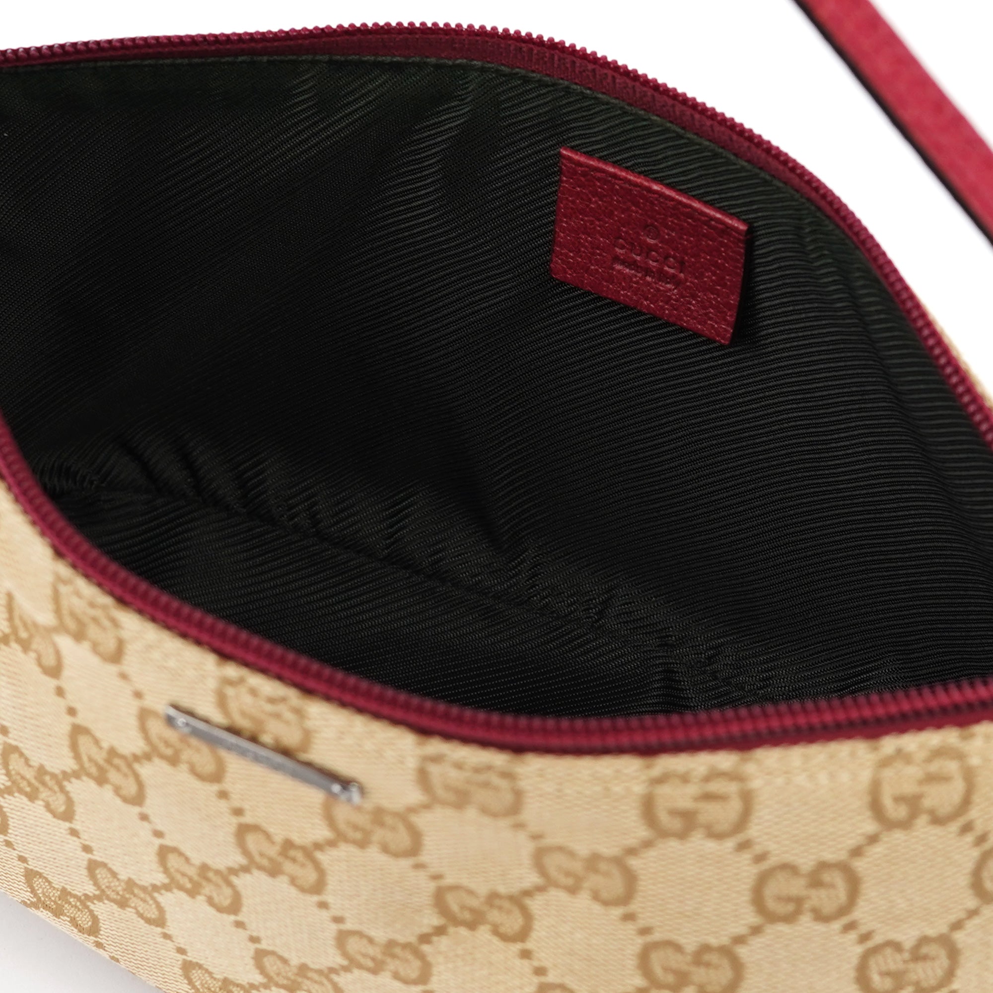 07198 Beige Red GG Boat Pochette