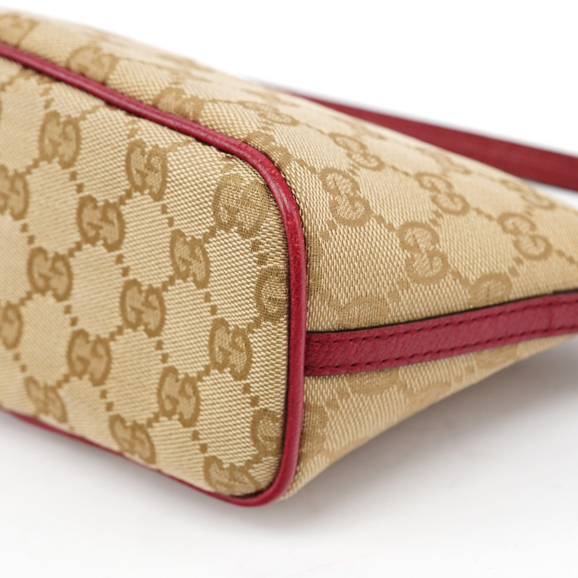 07198 Beige Red GG Boat Pochette