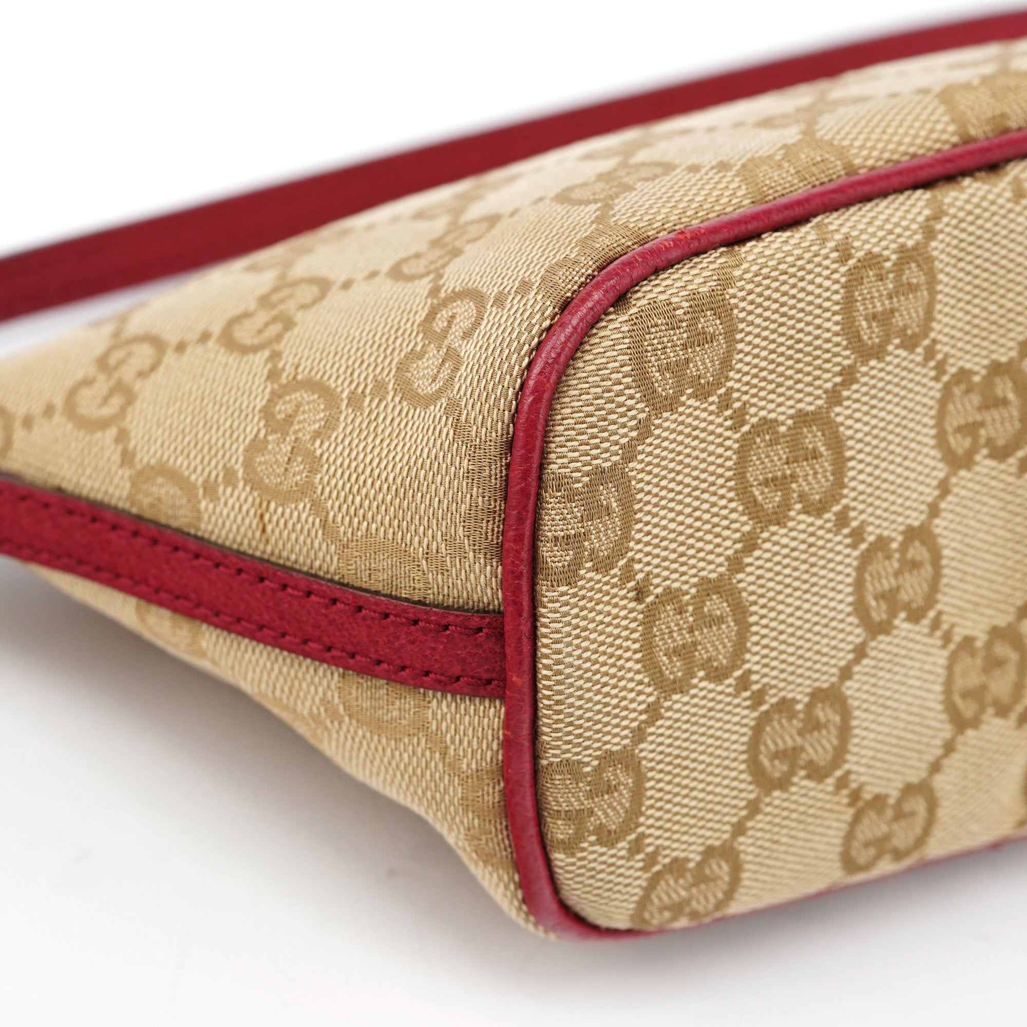 07198 Beige Red GG Boat Pochette