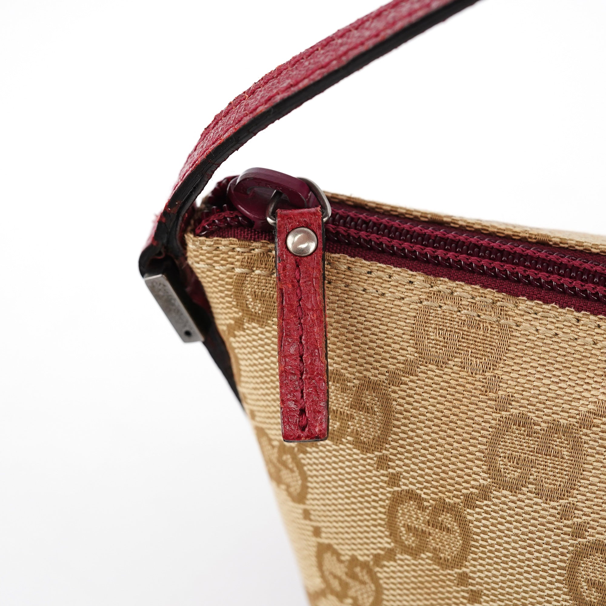 07198 Beige Red GG Boat Pochette