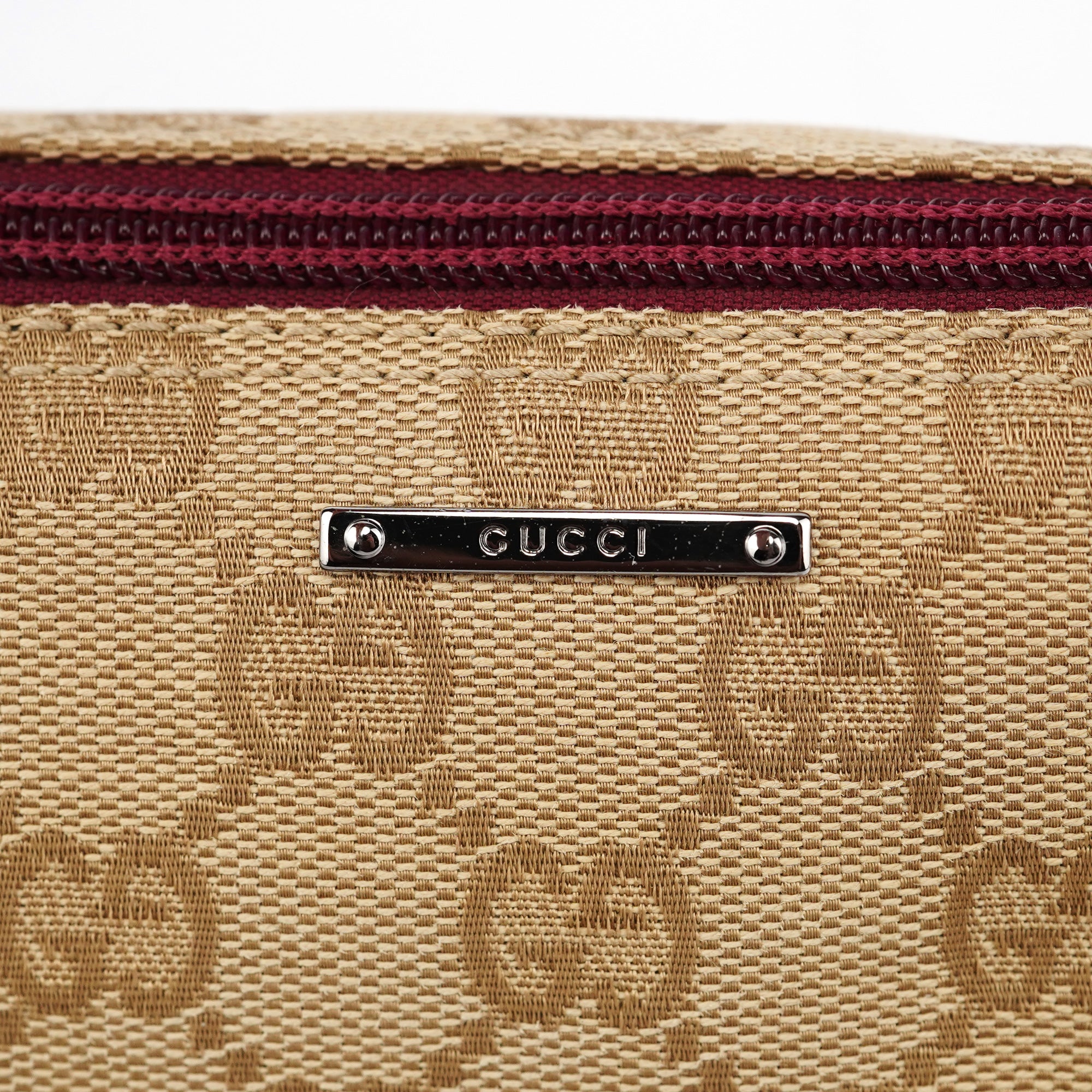 07198 Beige Red GG Boat Pochette