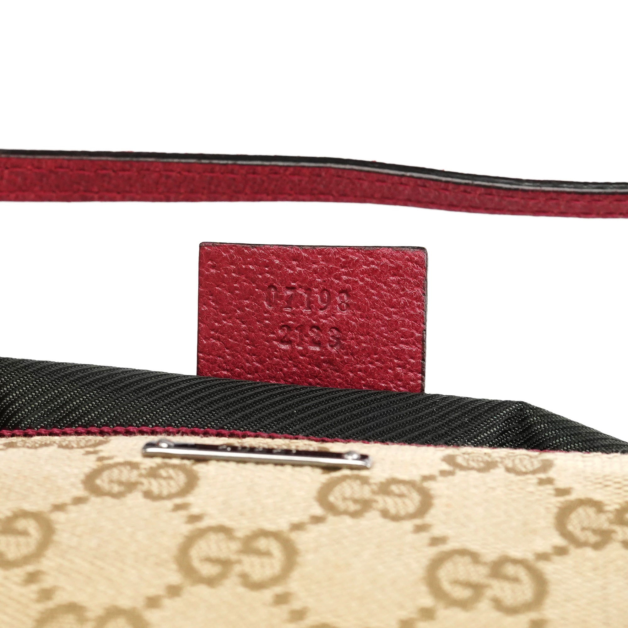 07198 Beige Red GG Boat Pochette