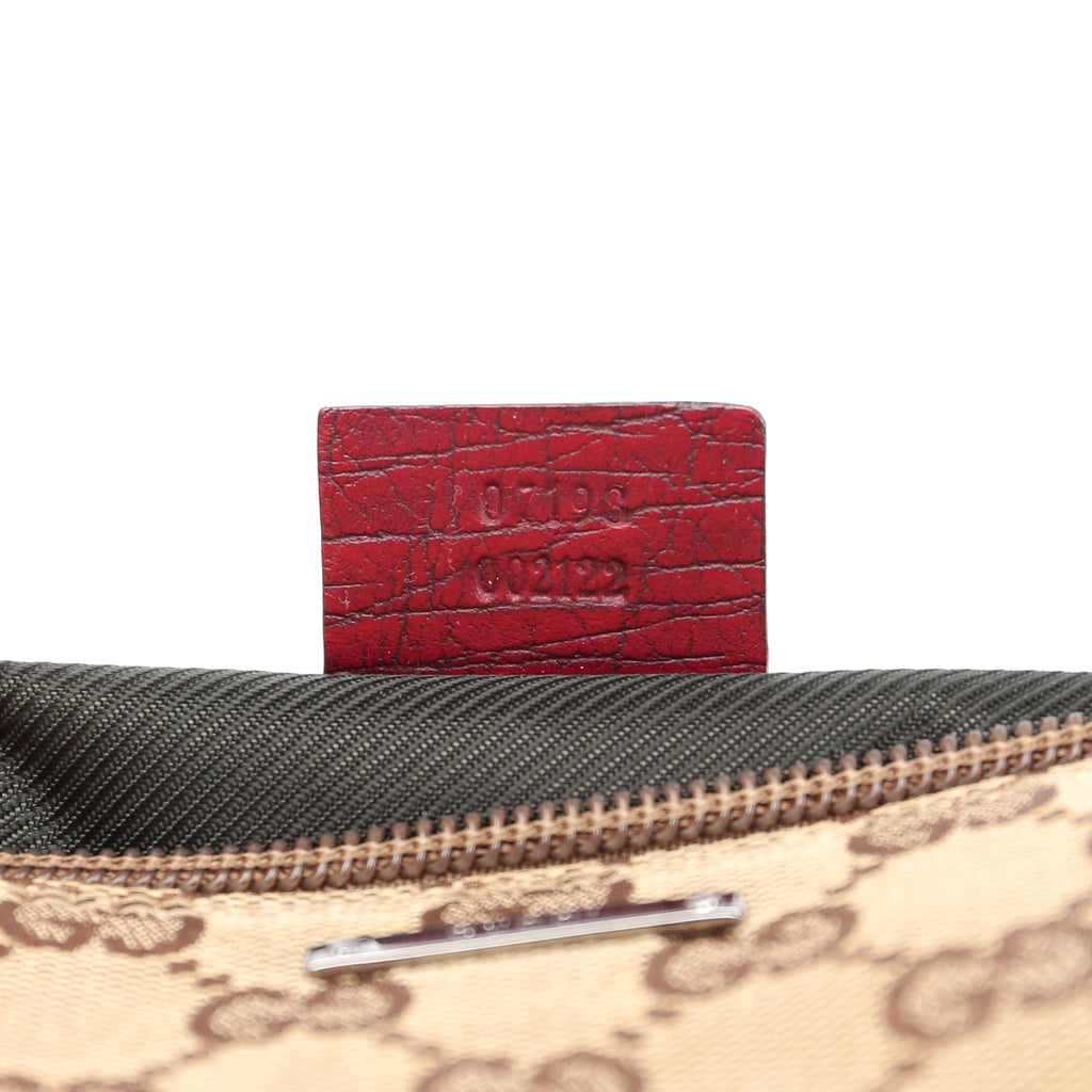 07198 Beige Red GG Boat Pochette