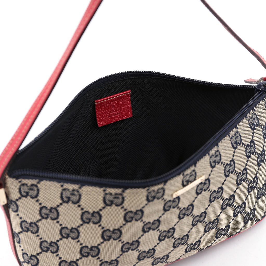 07198 Beige Red GG Boat Pochette