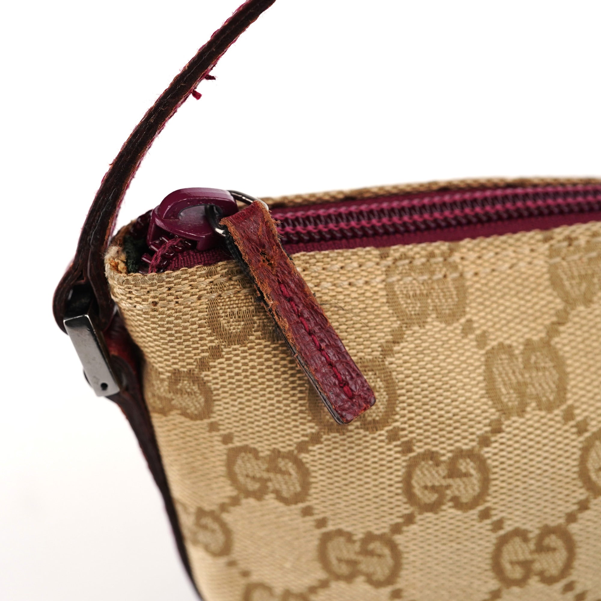 07198 Beige Red GG Boat Pochette