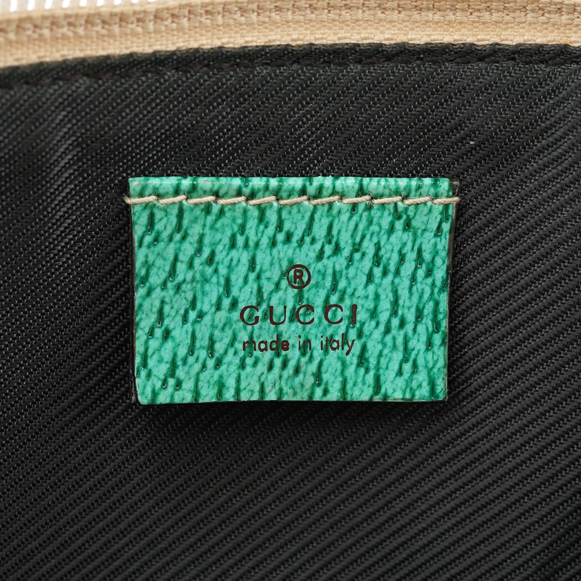 07198 Beige Turquoise GG Boat Pochette