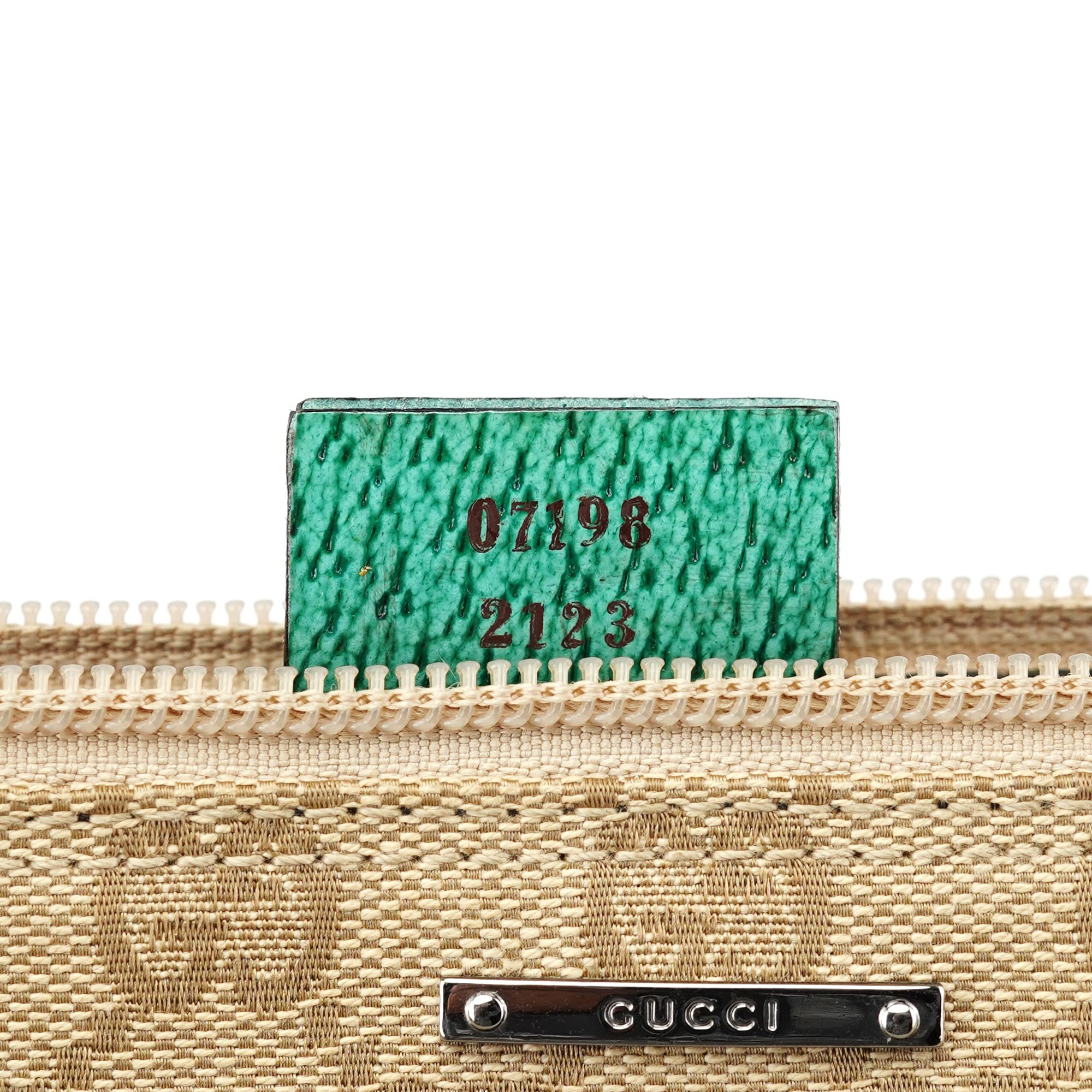 07198 Beige Turquoise GG Boat Pochette