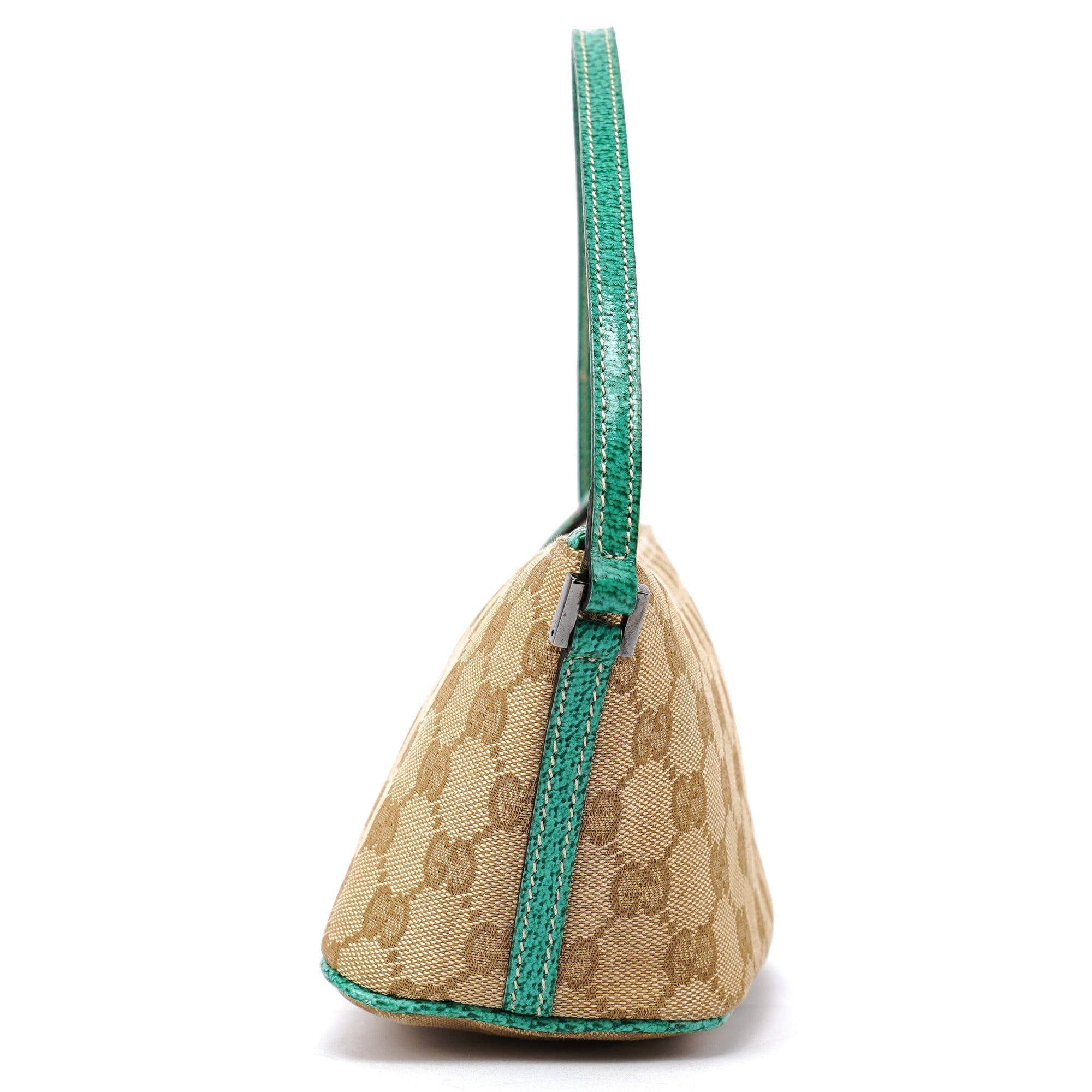 07198 Beige Turquoise GG Boat Pochette