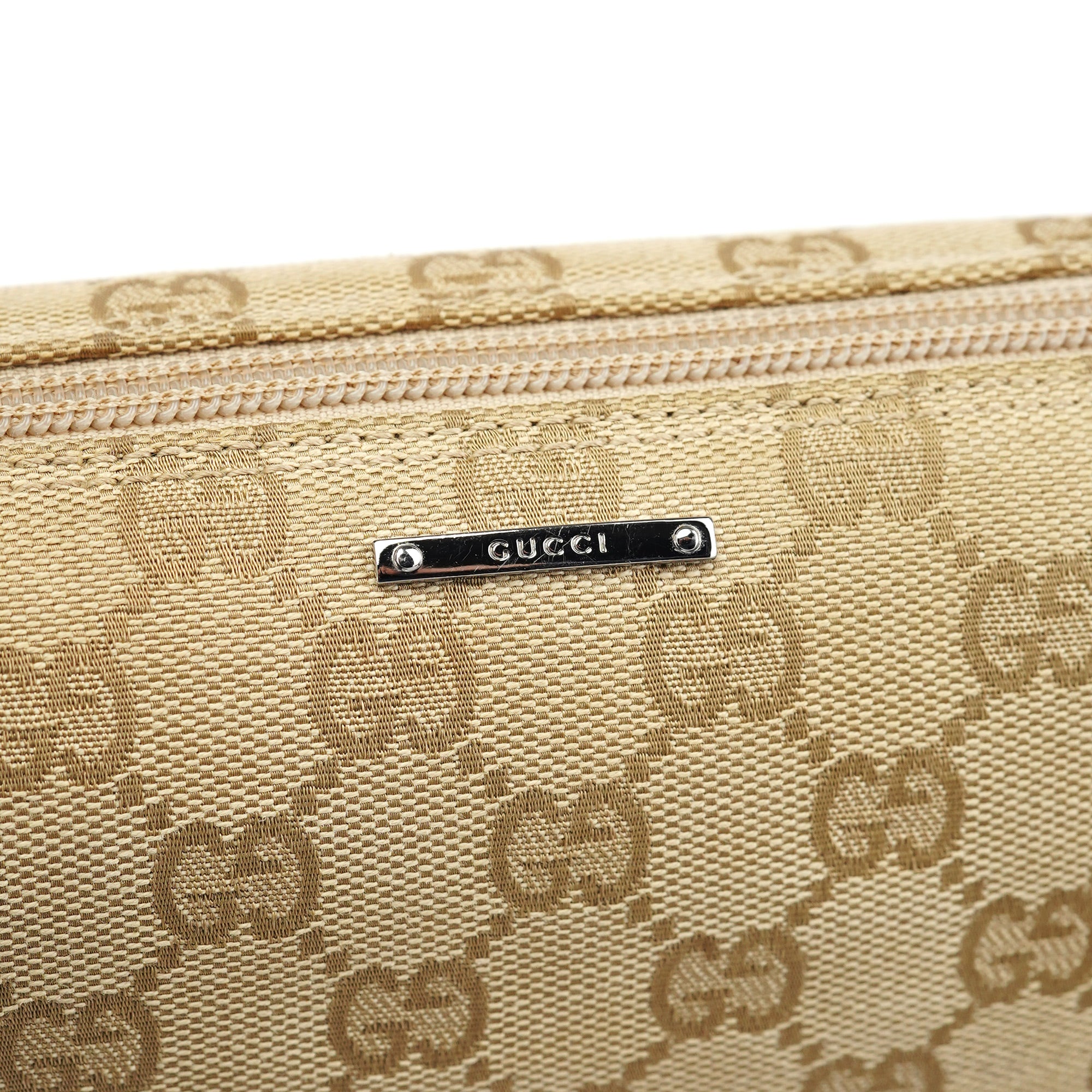 07198 Beige Turquoise GG Boat Pochette
