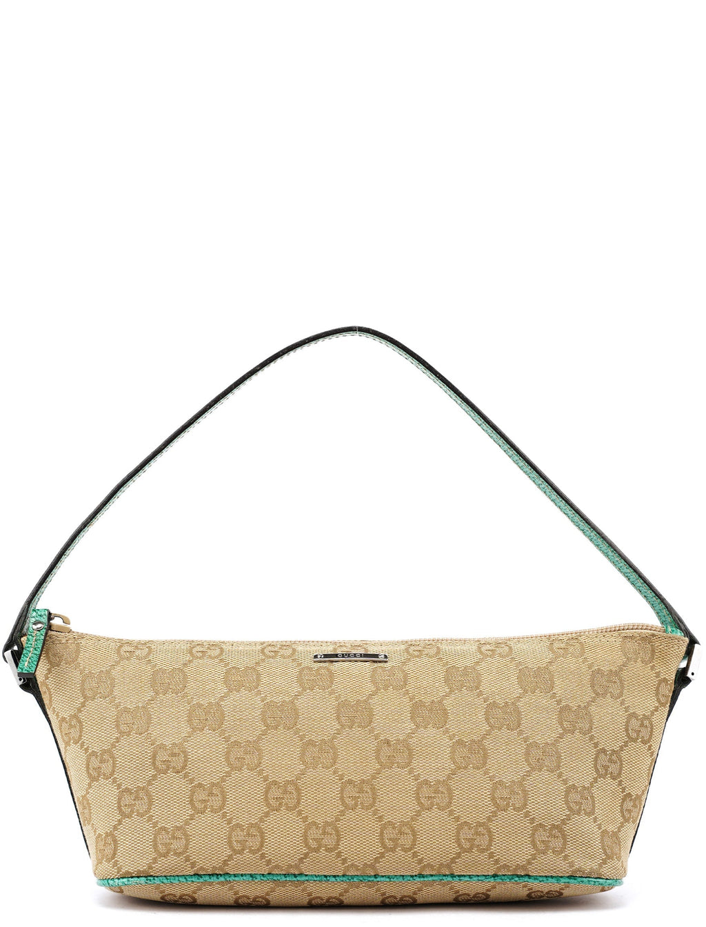 07198 Beige Turquoise GG Boat Pochette