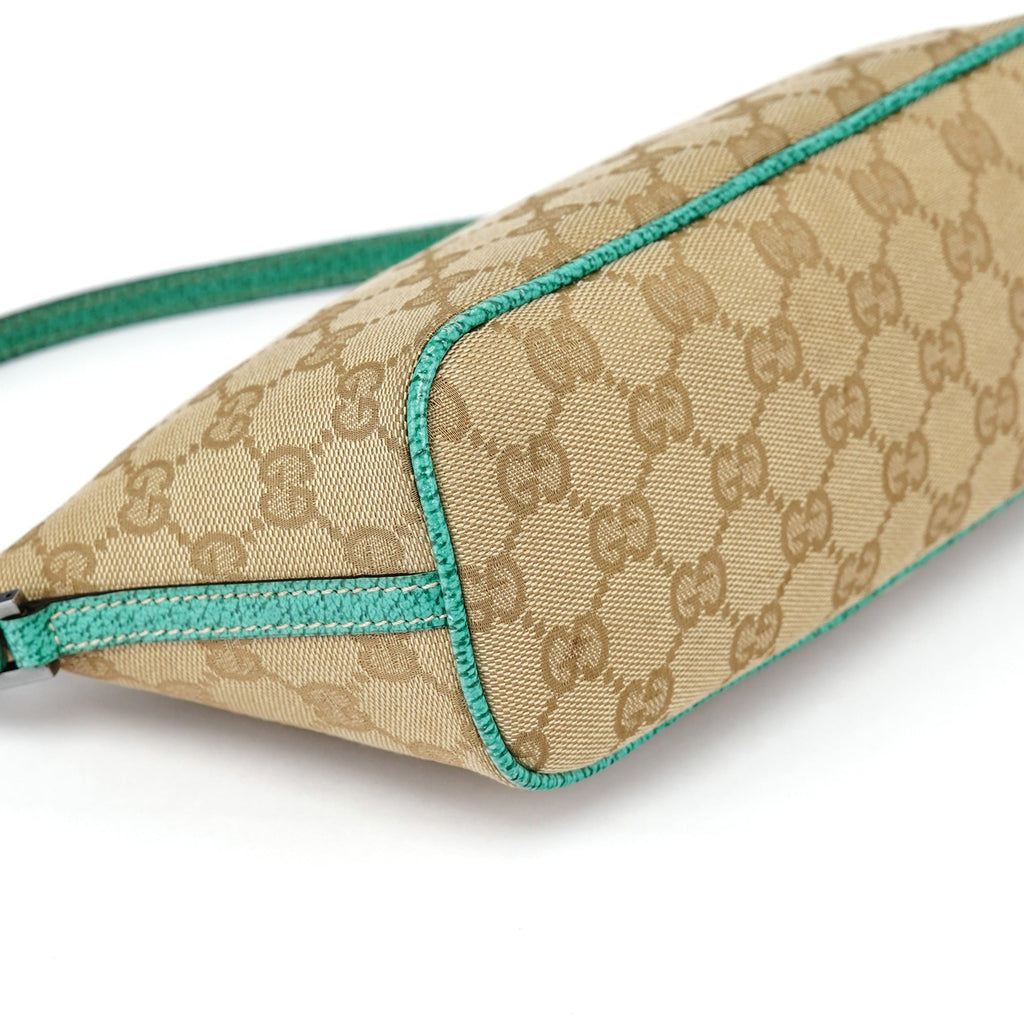 07198 Beige Turquoise GG Boat Pochette