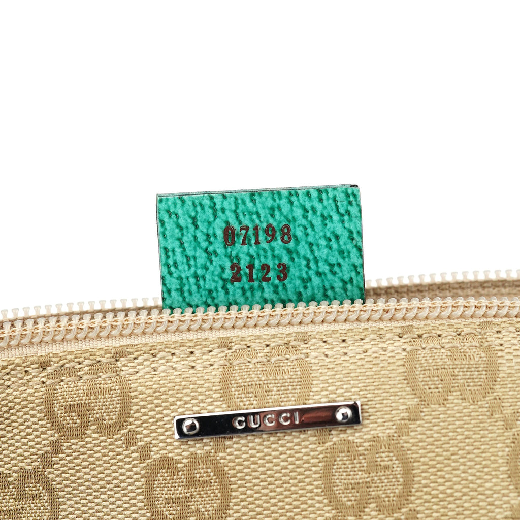 07198 Beige Turquoise GG Boat Pochette