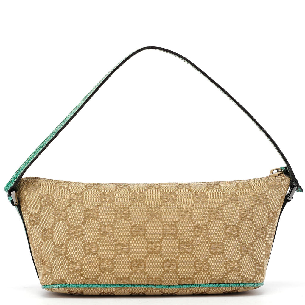 07198 Beige Turquoise GG Boat Pochette