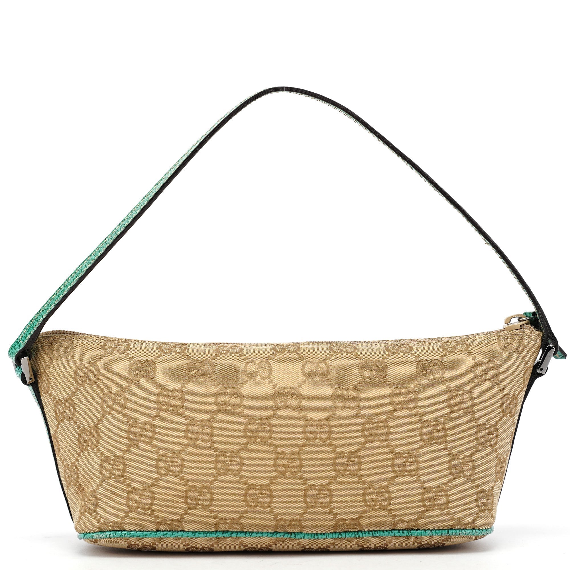 07198 Beige Turquoise GG Boat Pochette