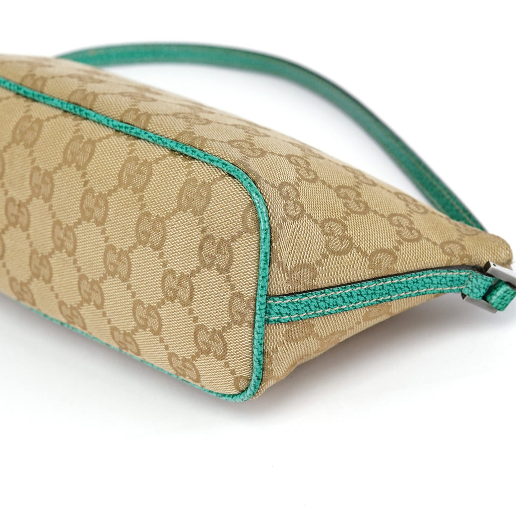 07198 Beige Turquoise GG Boat Pochette