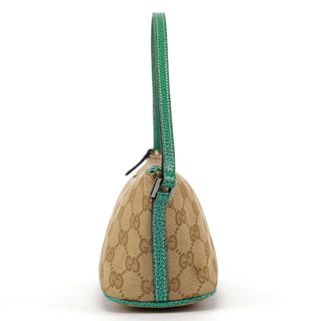 07198 Beige Turquoise GG Boat Pochette